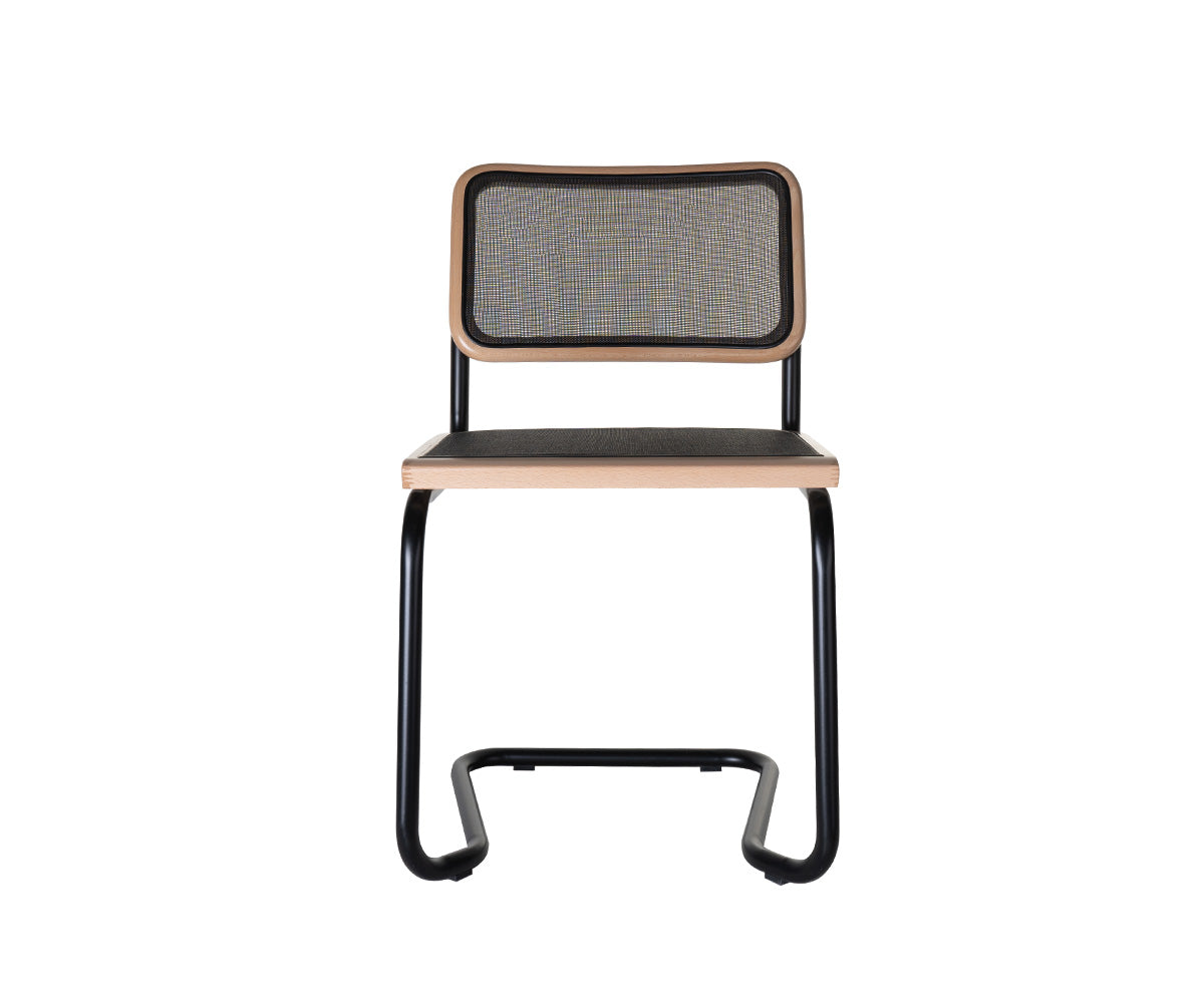 Holm Freischwinger mit Meshgewebe Buche Natur / Schwarz