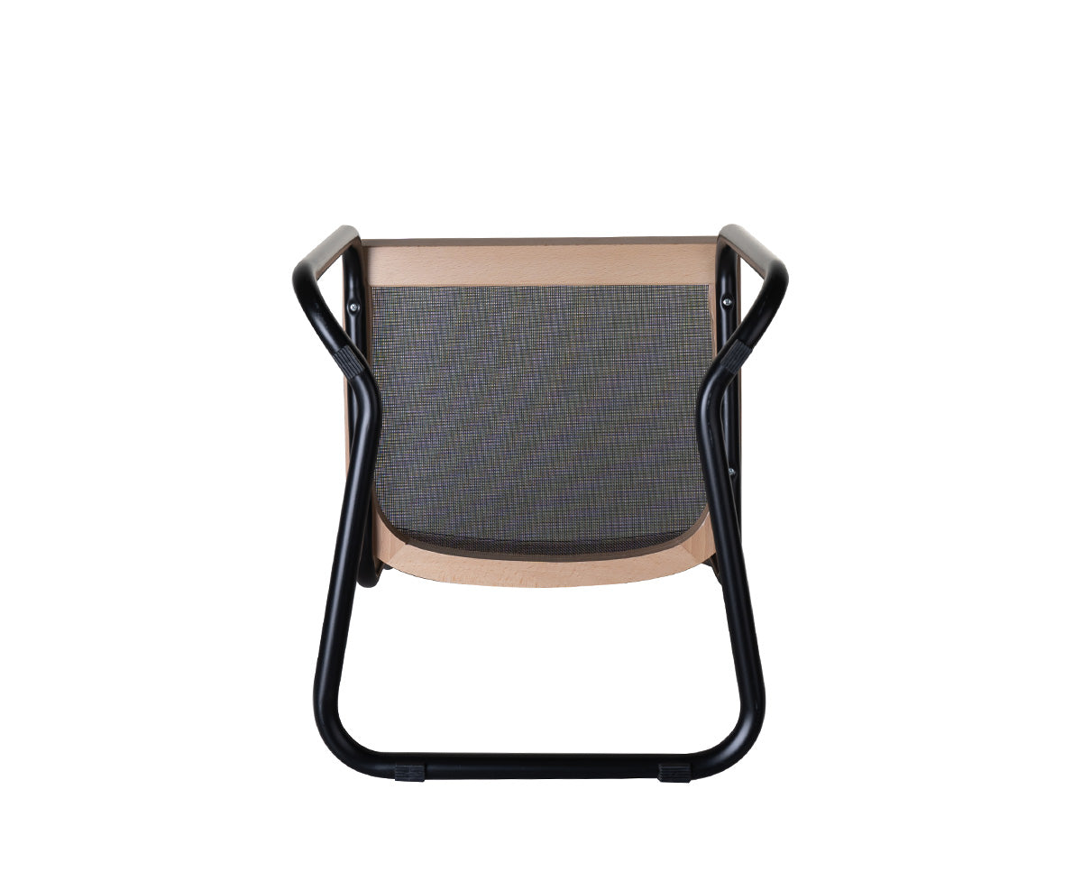 Holm Freischwinger mit Meshgewebe Buche Natur / Schwarz