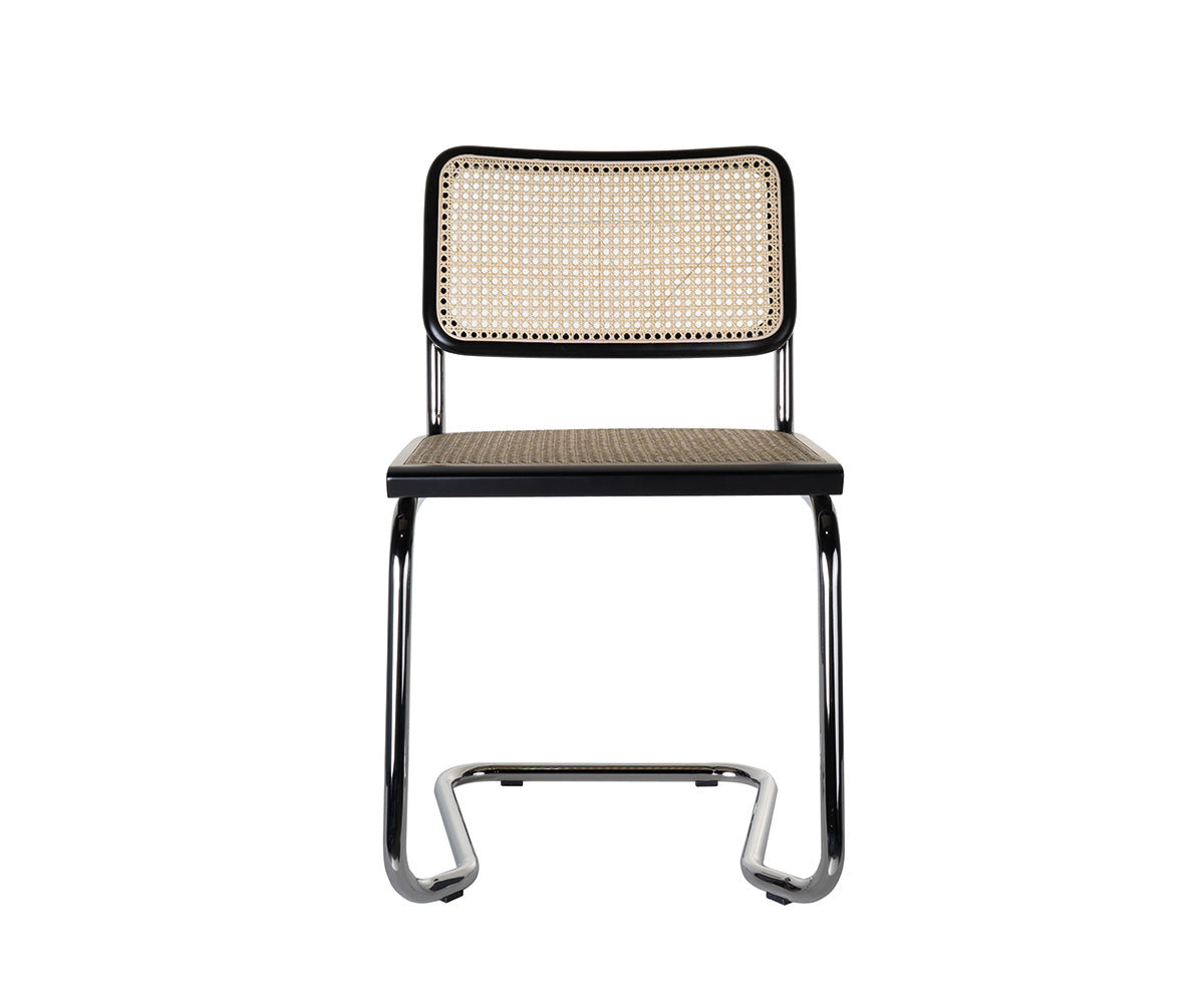Holm Freischwinger 4er Set Chrom - Naturgeflecht / Schwarz