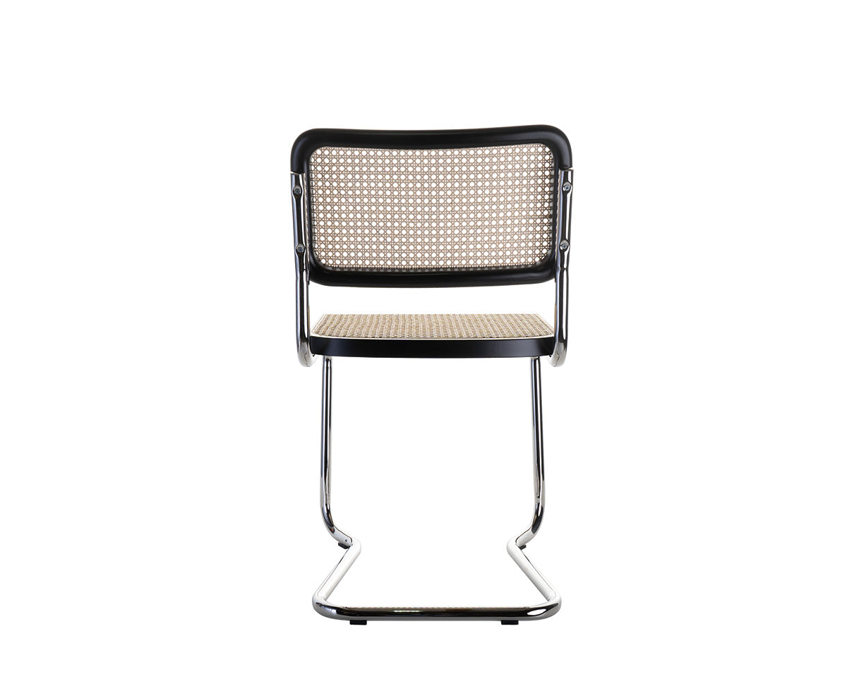 Holm Freischwinger 4er Set Chrom - Naturgeflecht / Schwarz