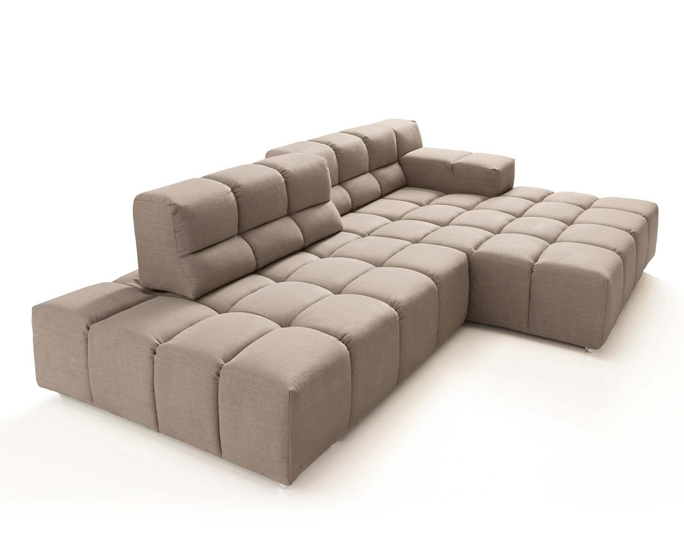 designwerk Temple Ecksofa | 286 x 169 cm| mit Rückenverstellung | Flachgewebe