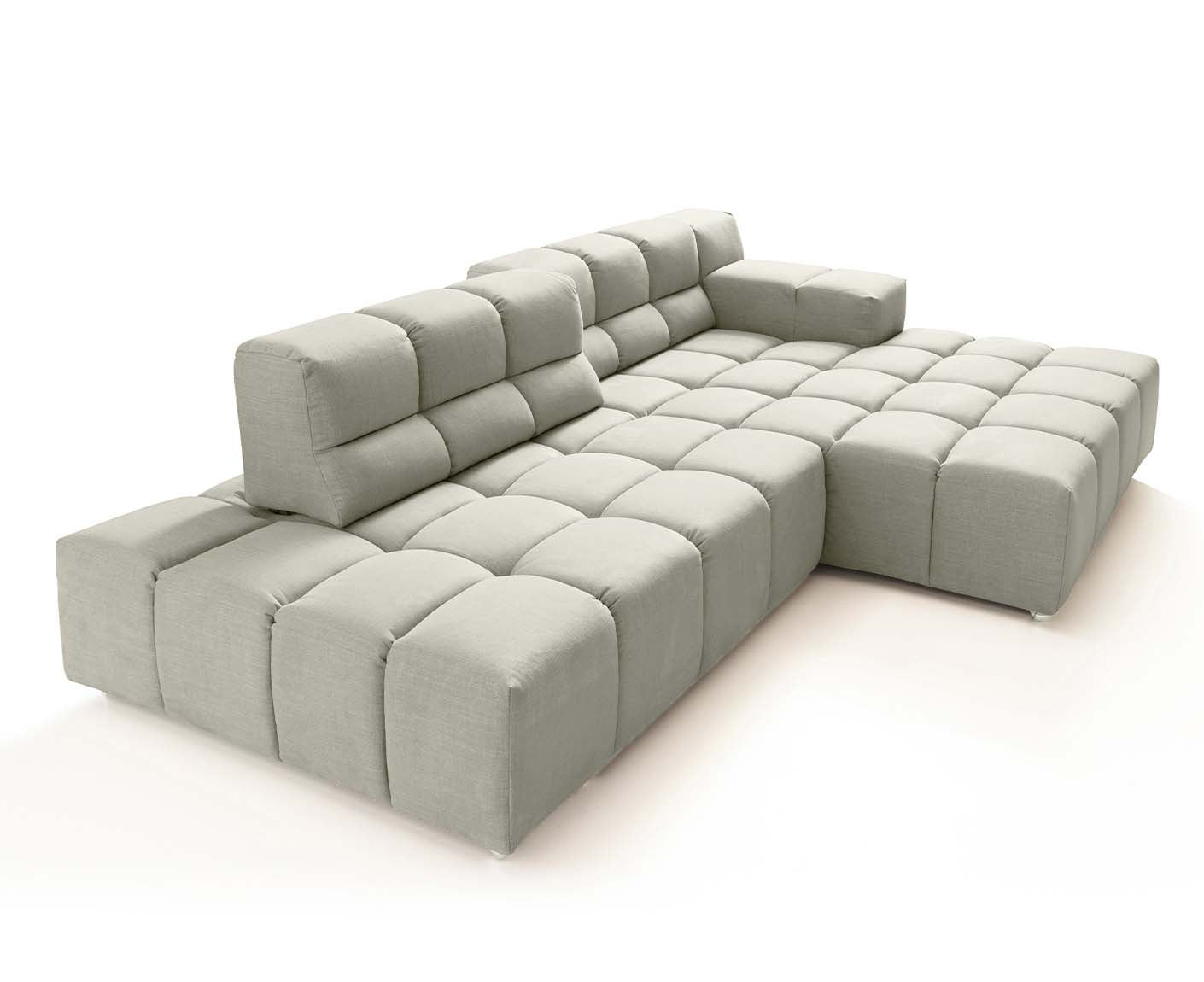 designwerk Temple Ecksofa | 286 x 169 cm| mit Rückenverstellung | Flachgewebe