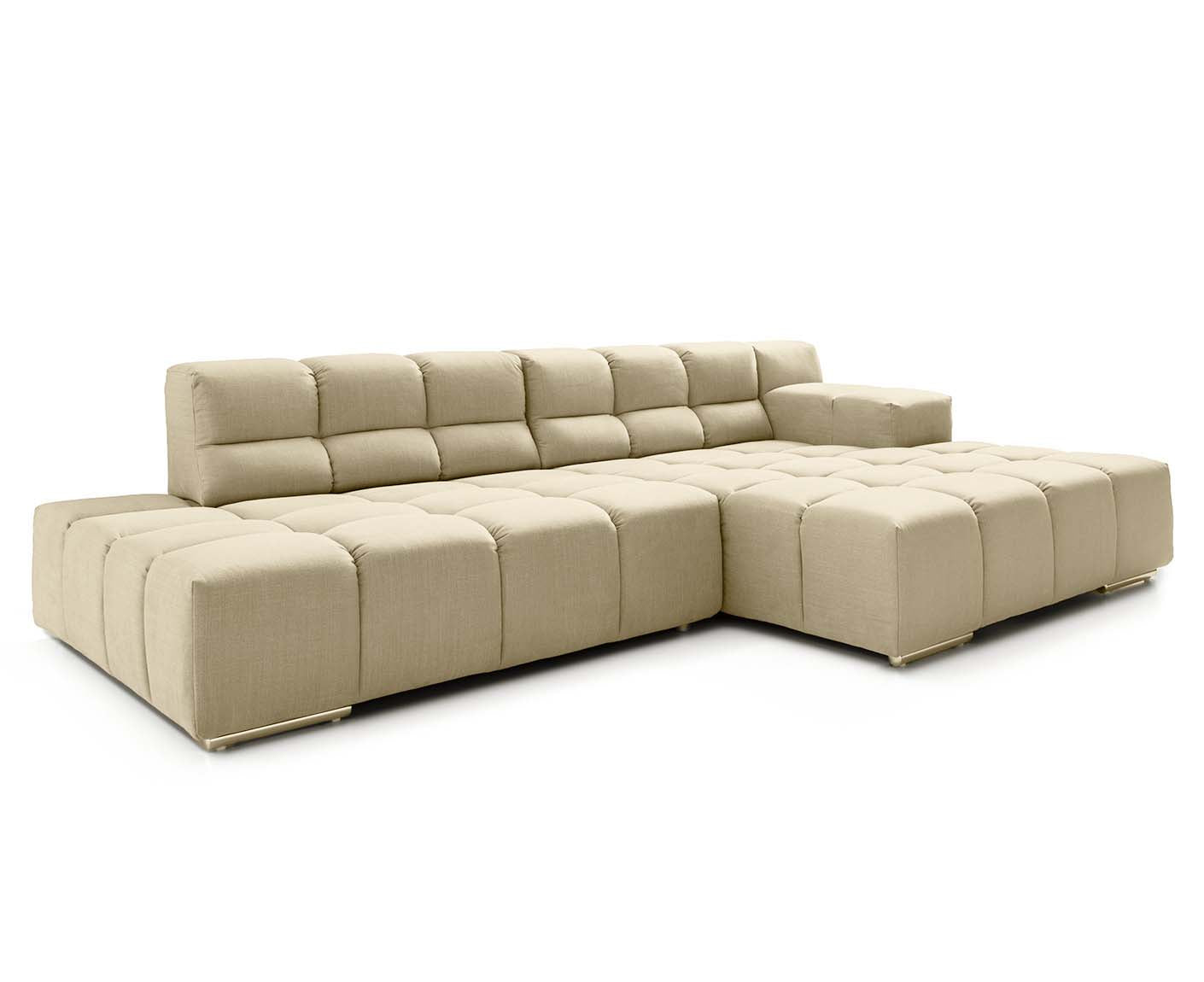 designwerk Temple Ecksofa | 286 x 169 cm| mit Rückenverstellung | Flachgewebe