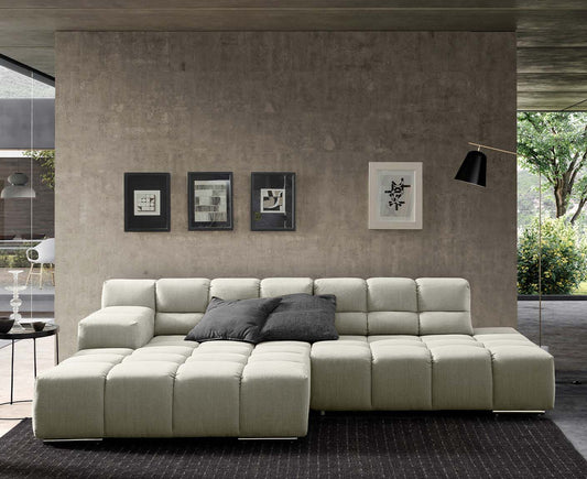 designwerk Temple Ecksofa | 286 x 169 cm| mit Rückenverstellung | Flachgewebe
