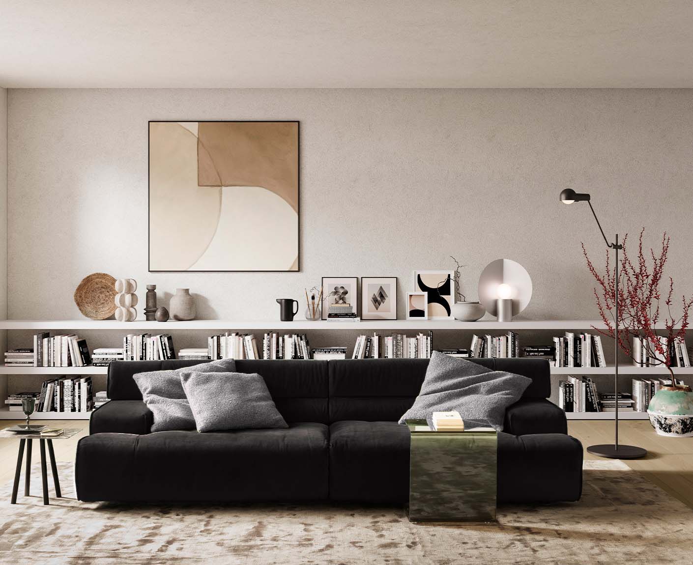 designwerk Colosseo 3-Sitzer Sofa | 280 x 114 cm| Velourstoff