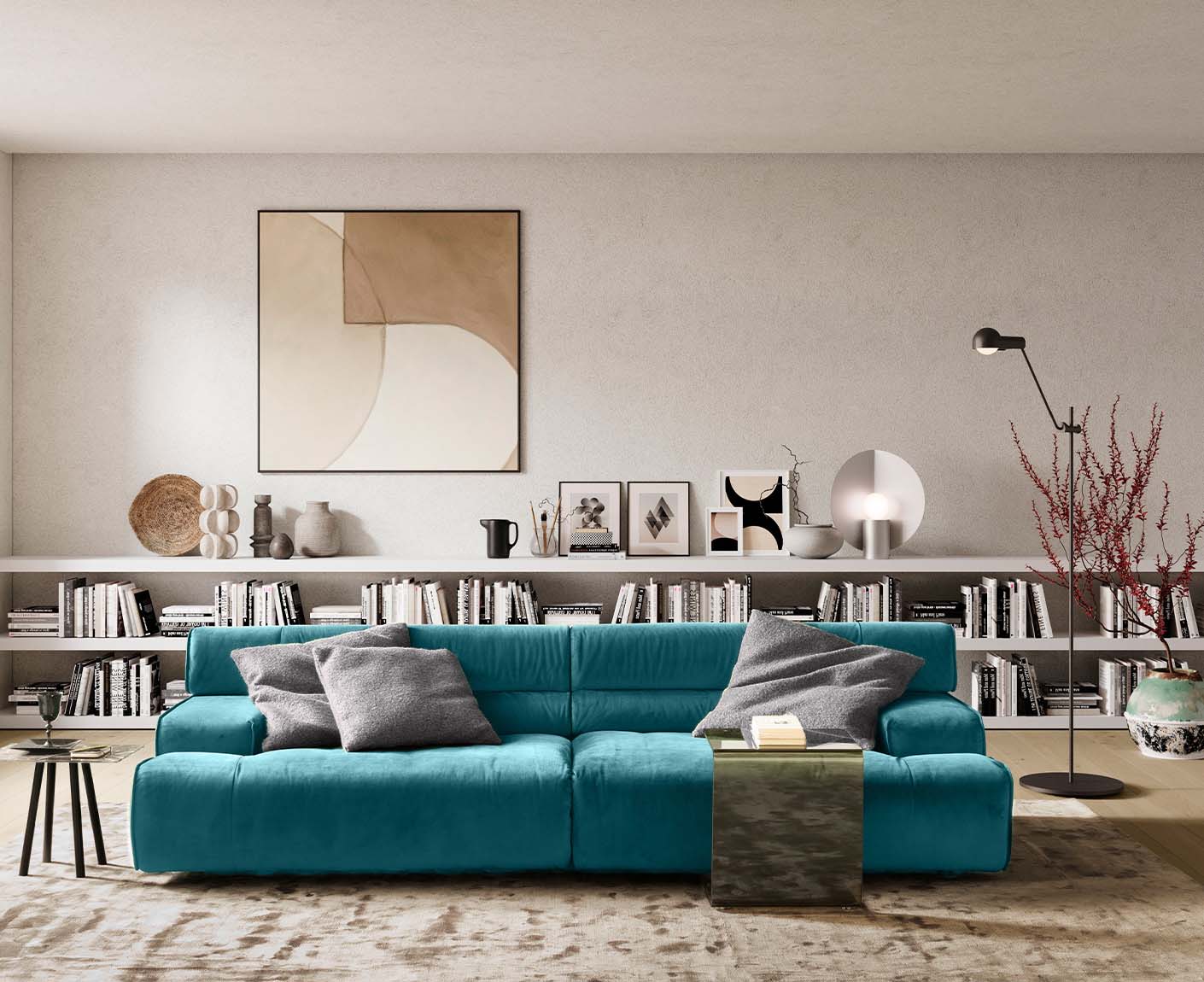designwerk Colosseo 3-Sitzer Sofa | 280 x 114 cm| Velourstoff