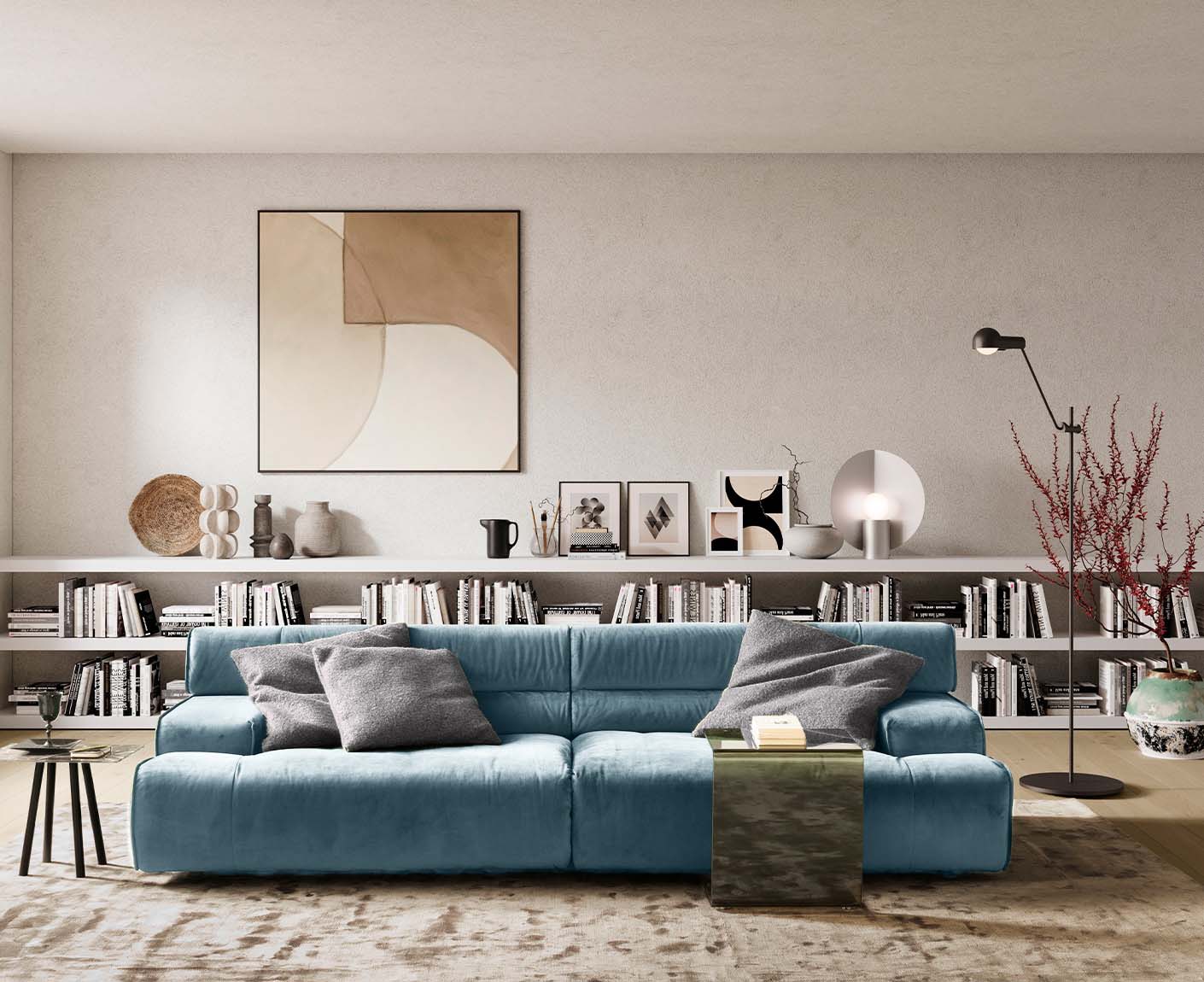 designwerk Colosseo 3-Sitzer Sofa | 280 x 114 cm| Velourstoff