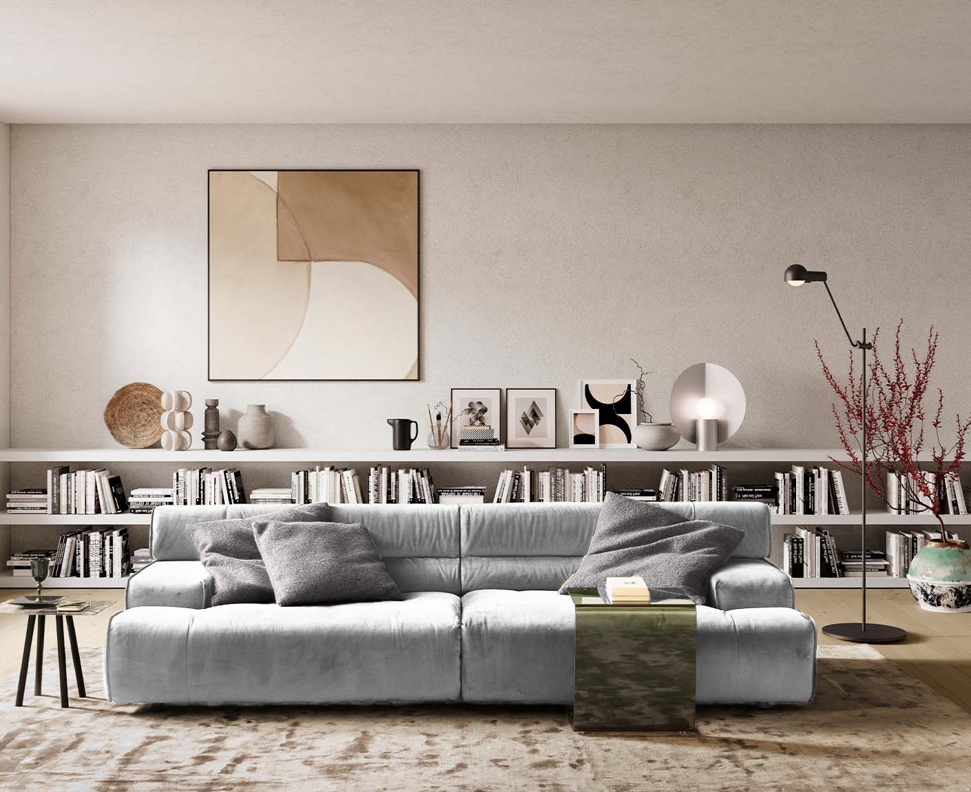 designwerk Colosseo 3-Sitzer Sofa | 280 x 114 cm| Velourstoff