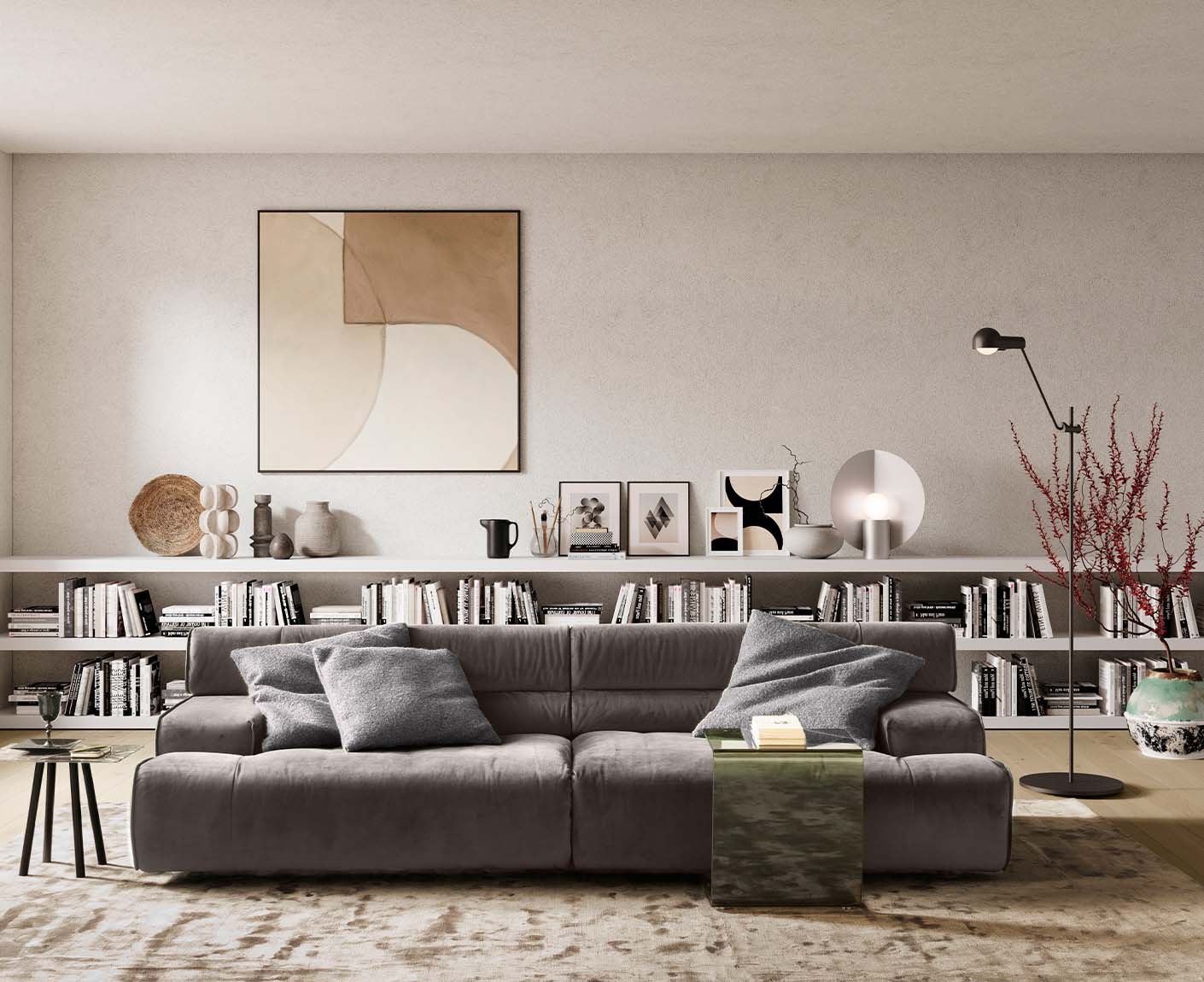 designwerk Colosseo 3-Sitzer Sofa | 280 x 114 cm| Velourstoff