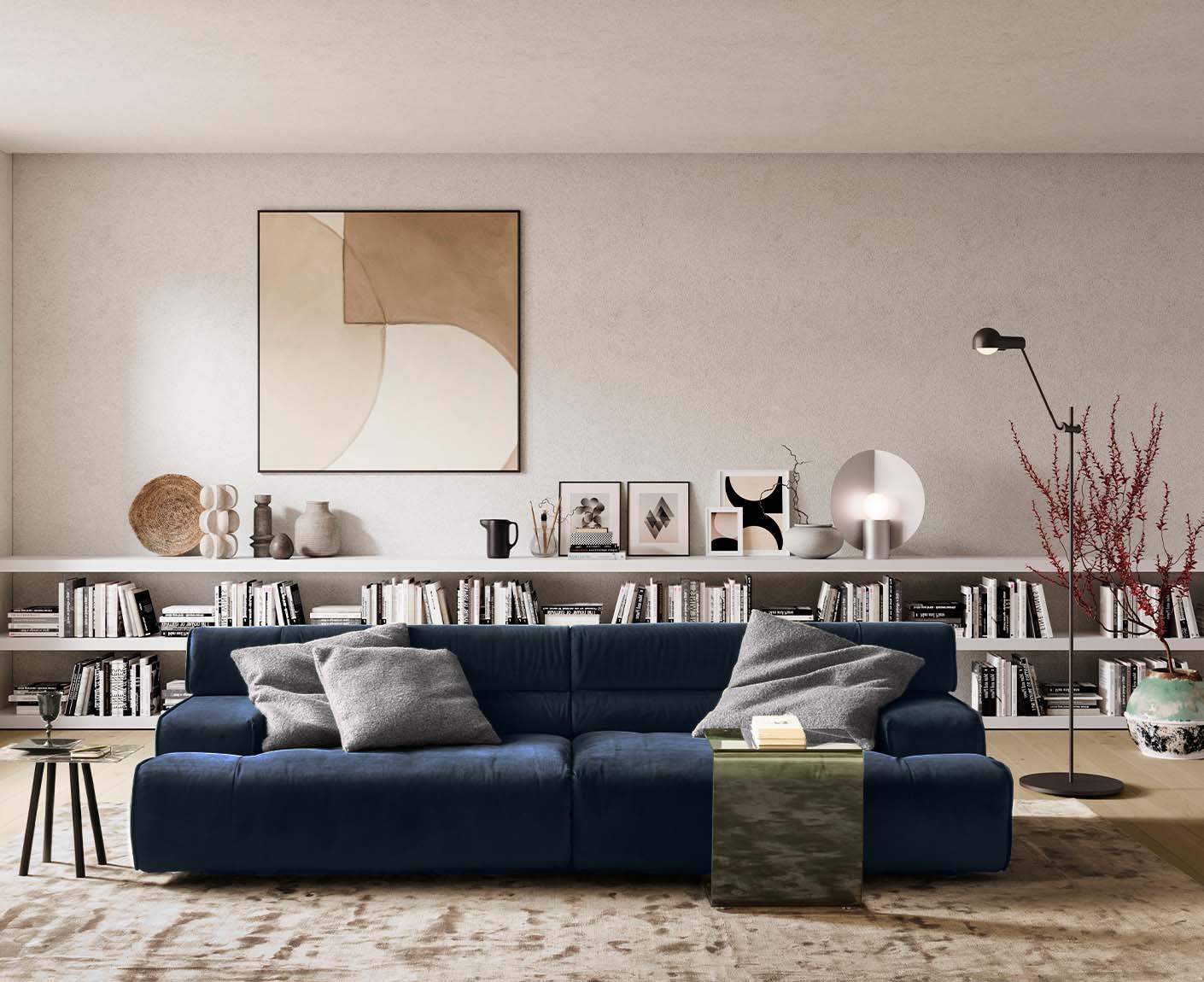 designwerk Colosseo 3-Sitzer Sofa | 280 x 114 cm| Velourstoff