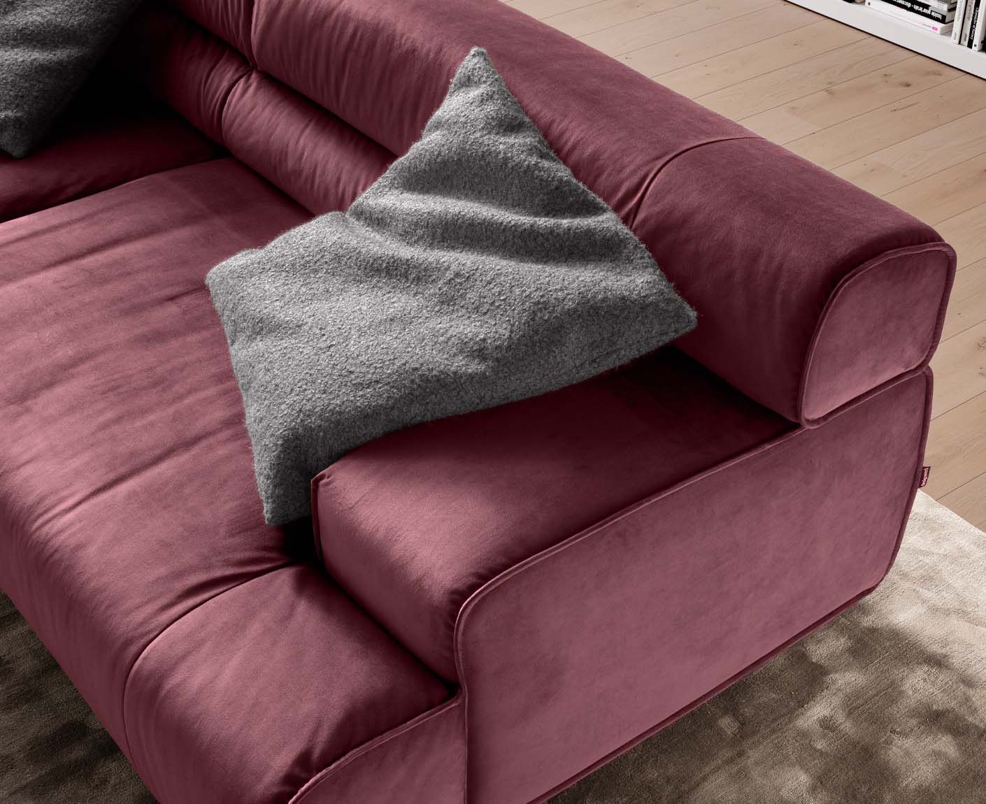 designwerk Colosseo 3-Sitzer Sofa | 280 x 114 cm| Velourstoff