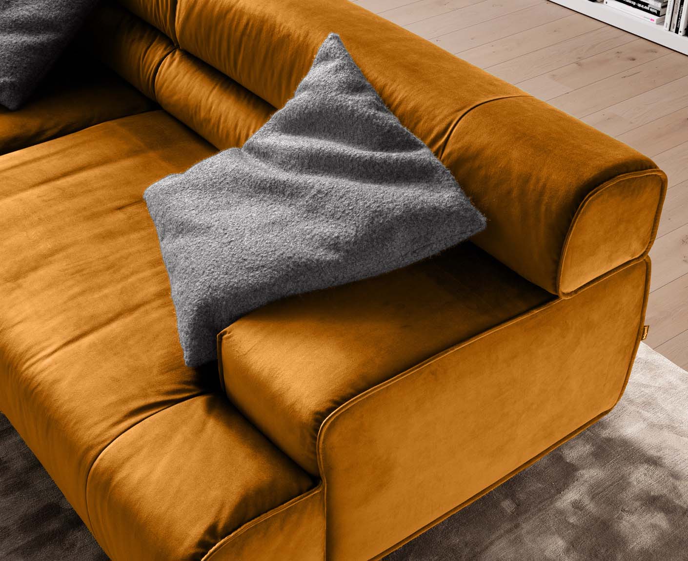 designwerk Colosseo 3-Sitzer Sofa | 280 x 114 cm| Velourstoff