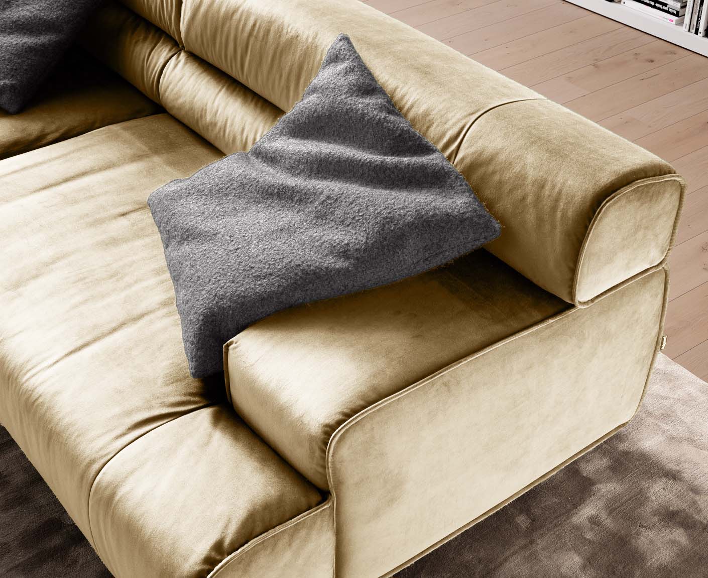 designwerk Colosseo 3-Sitzer Sofa | 280 x 114 cm| Velourstoff