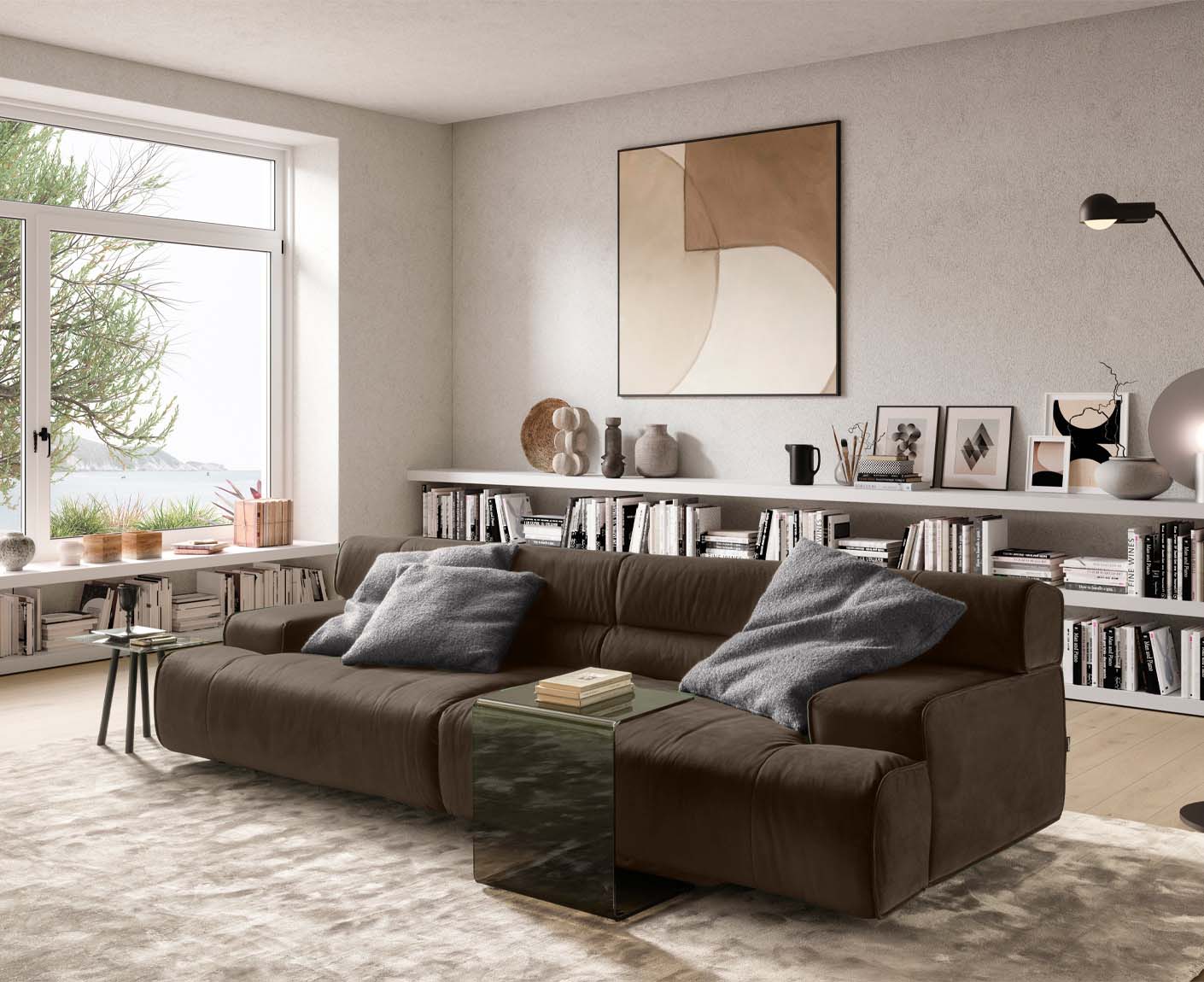 designwerk Colosseo 3-Sitzer Sofa | 280 x 114 cm| Velourstoff
