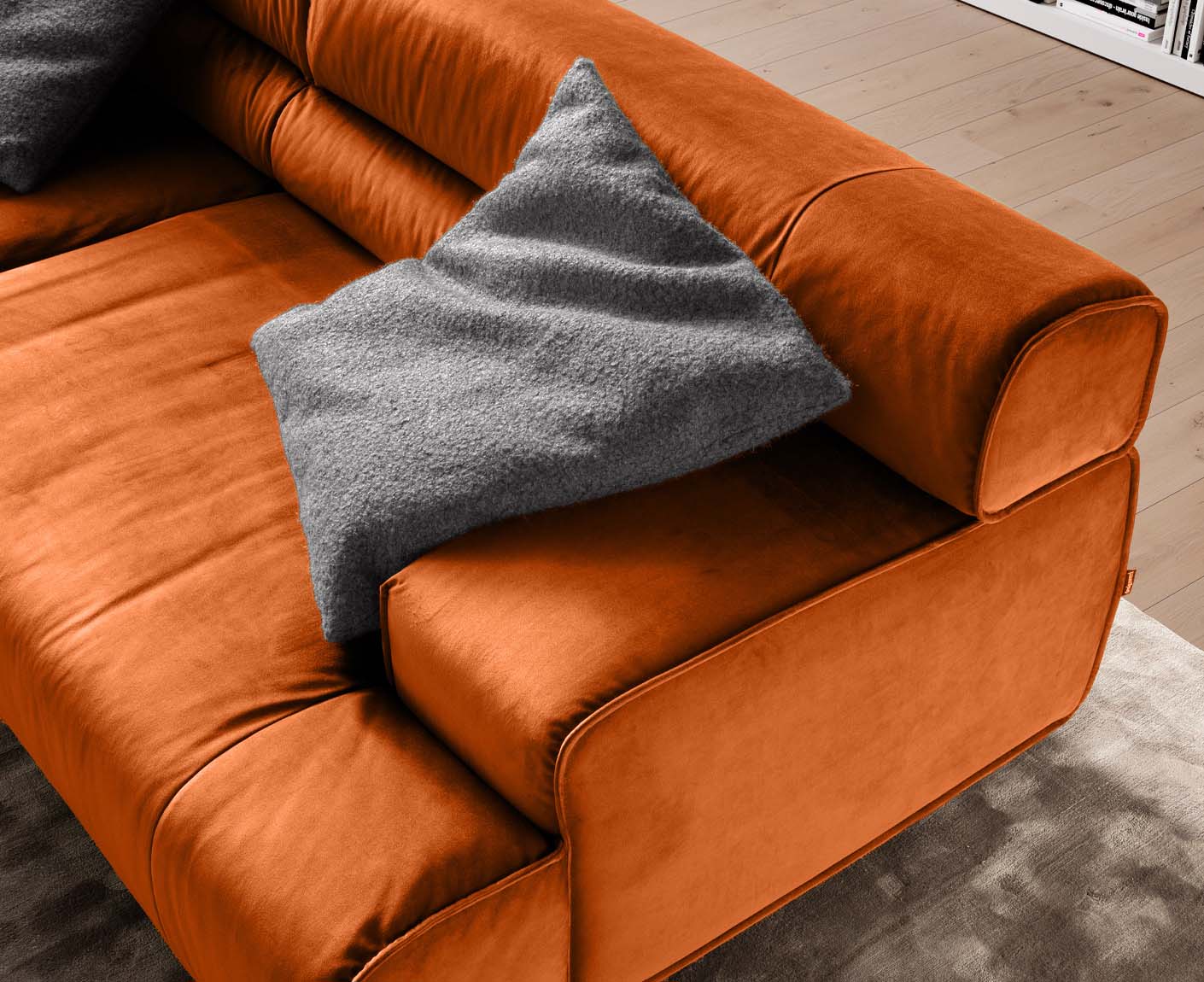 designwerk Colosseo 3-Sitzer Sofa | 280 x 114 cm| Velourstoff