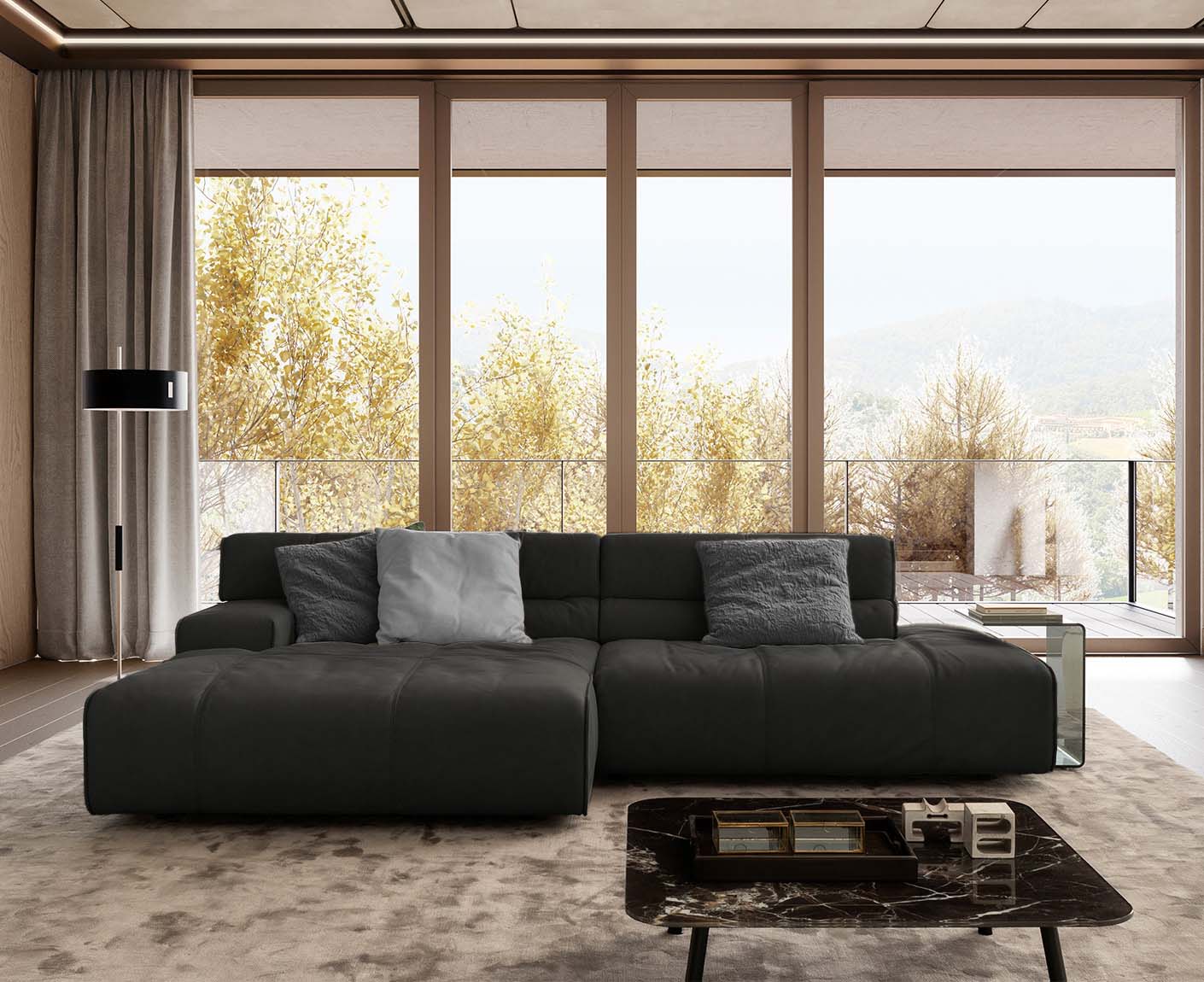 designwerk Colosseo Ecksofa | 285 x 170 cm| Echtleder