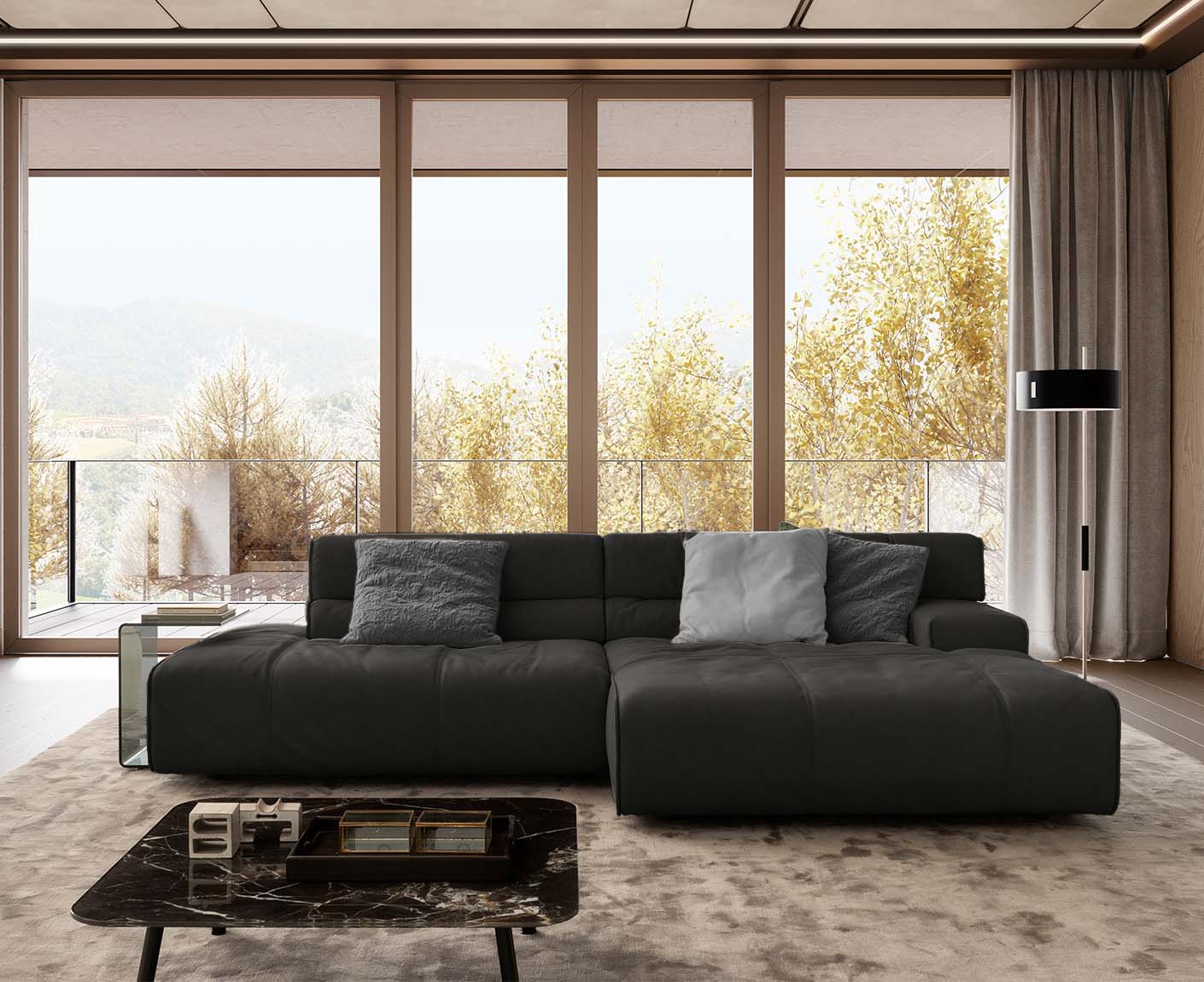 designwerk Colosseo Ecksofa | 285 x 170 cm| Echtleder