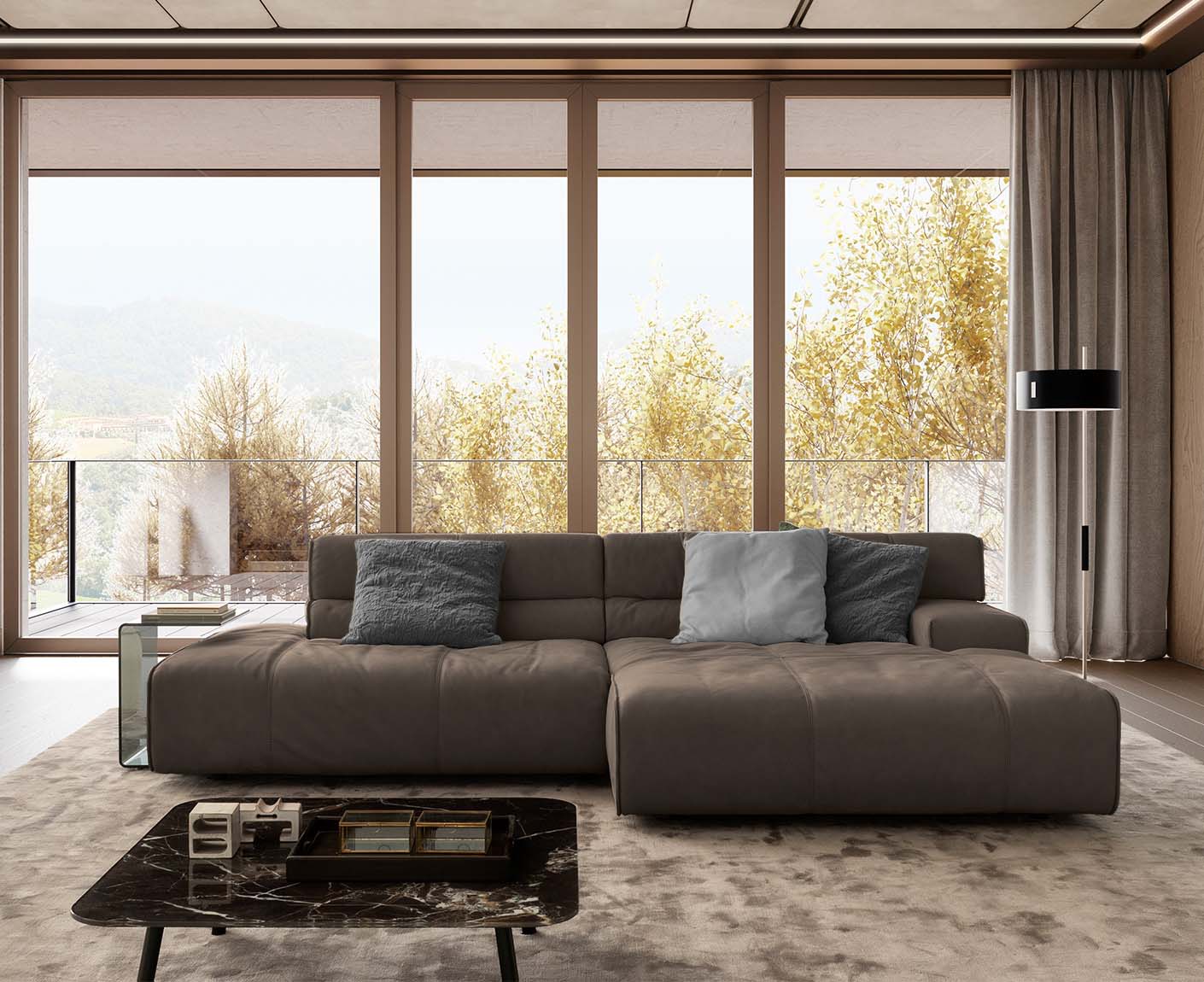 designwerk Colosseo Ecksofa | 285 x 170 cm| Echtleder