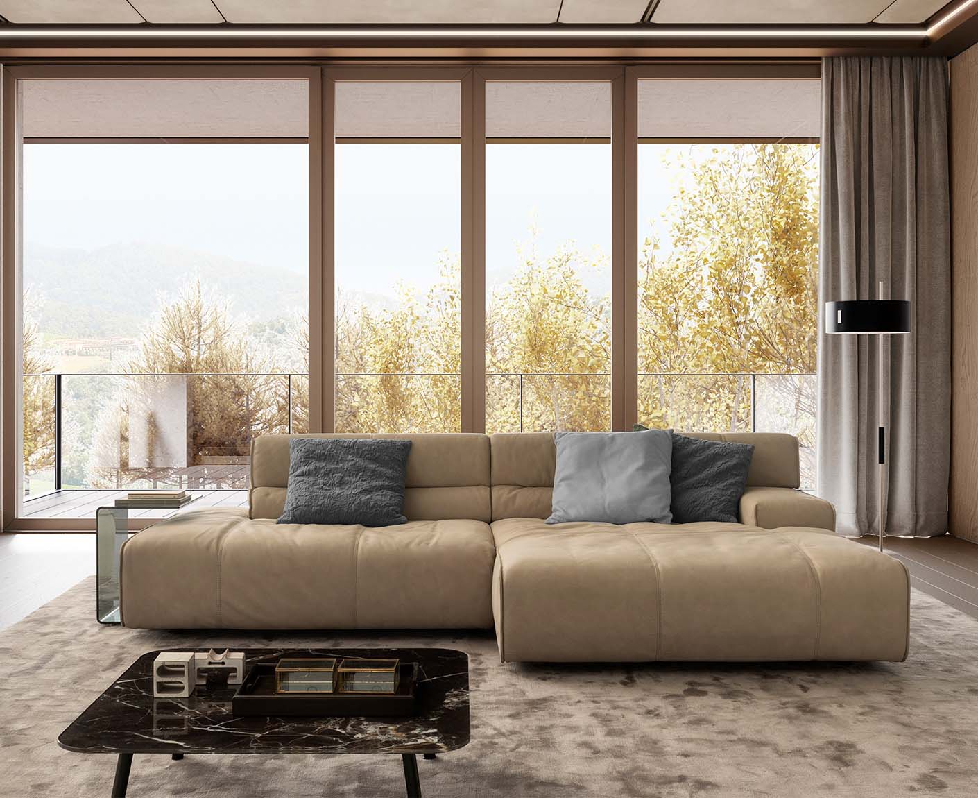 designwerk Colosseo Ecksofa | 285 x 170 cm| Echtleder
