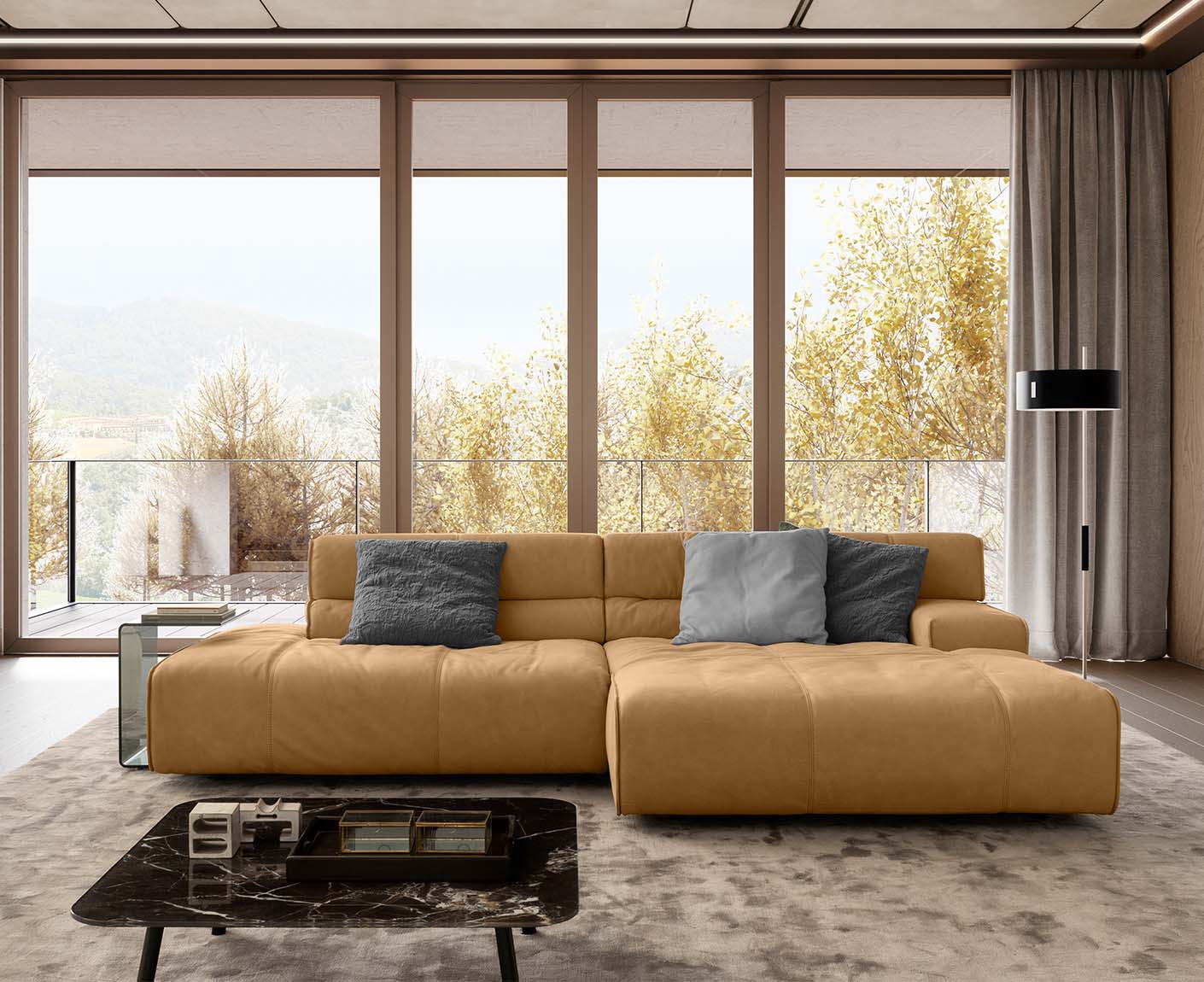 designwerk Colosseo Ecksofa | 285 x 170 cm| Echtleder