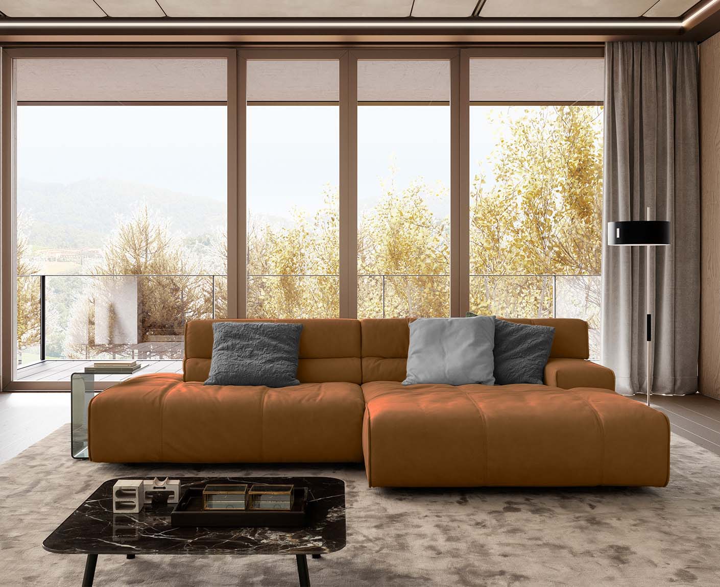 designwerk Colosseo Ecksofa | 285 x 170 cm| Echtleder