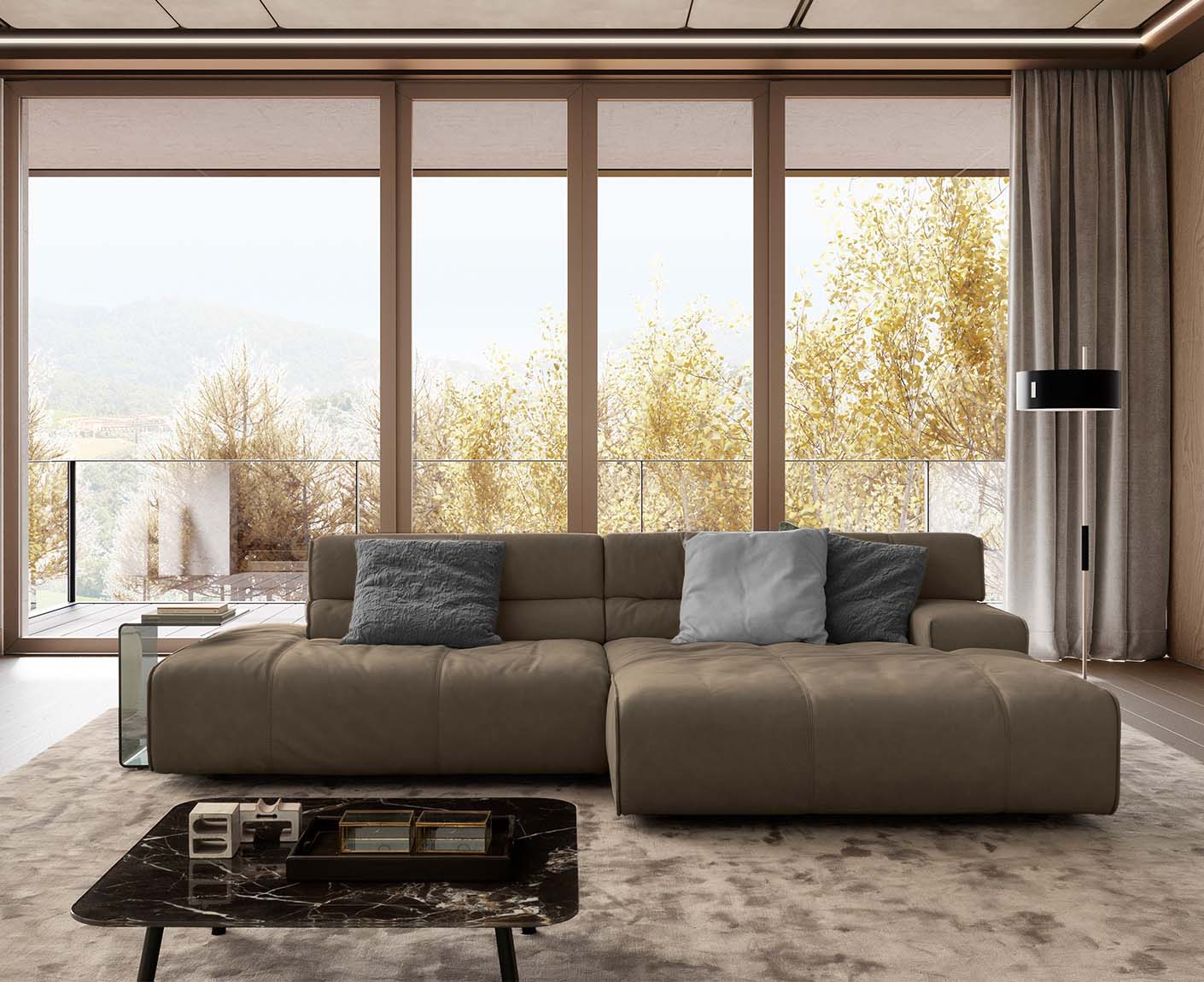 designwerk Colosseo Ecksofa | 285 x 170 cm| Echtleder