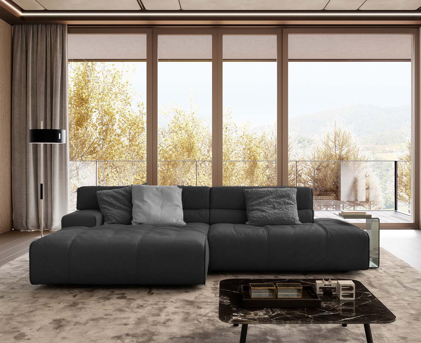 designwerk Colosseo Ecksofa | 285 x 170 cm| Echtleder