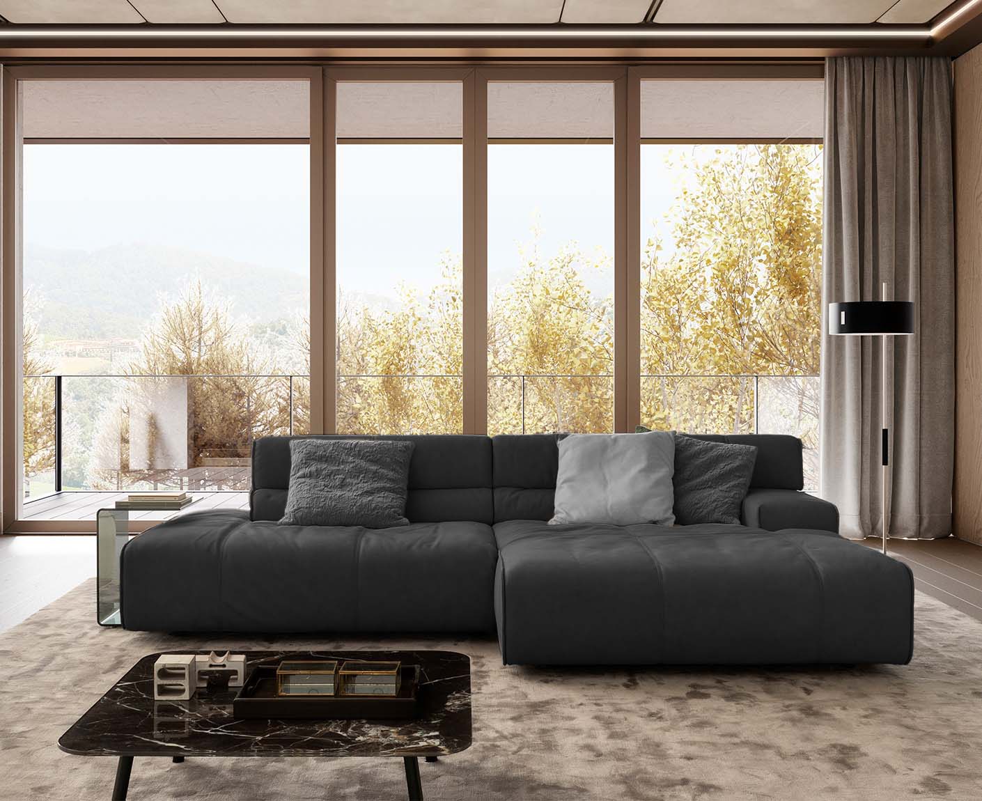 designwerk Colosseo Ecksofa | 285 x 170 cm| Echtleder