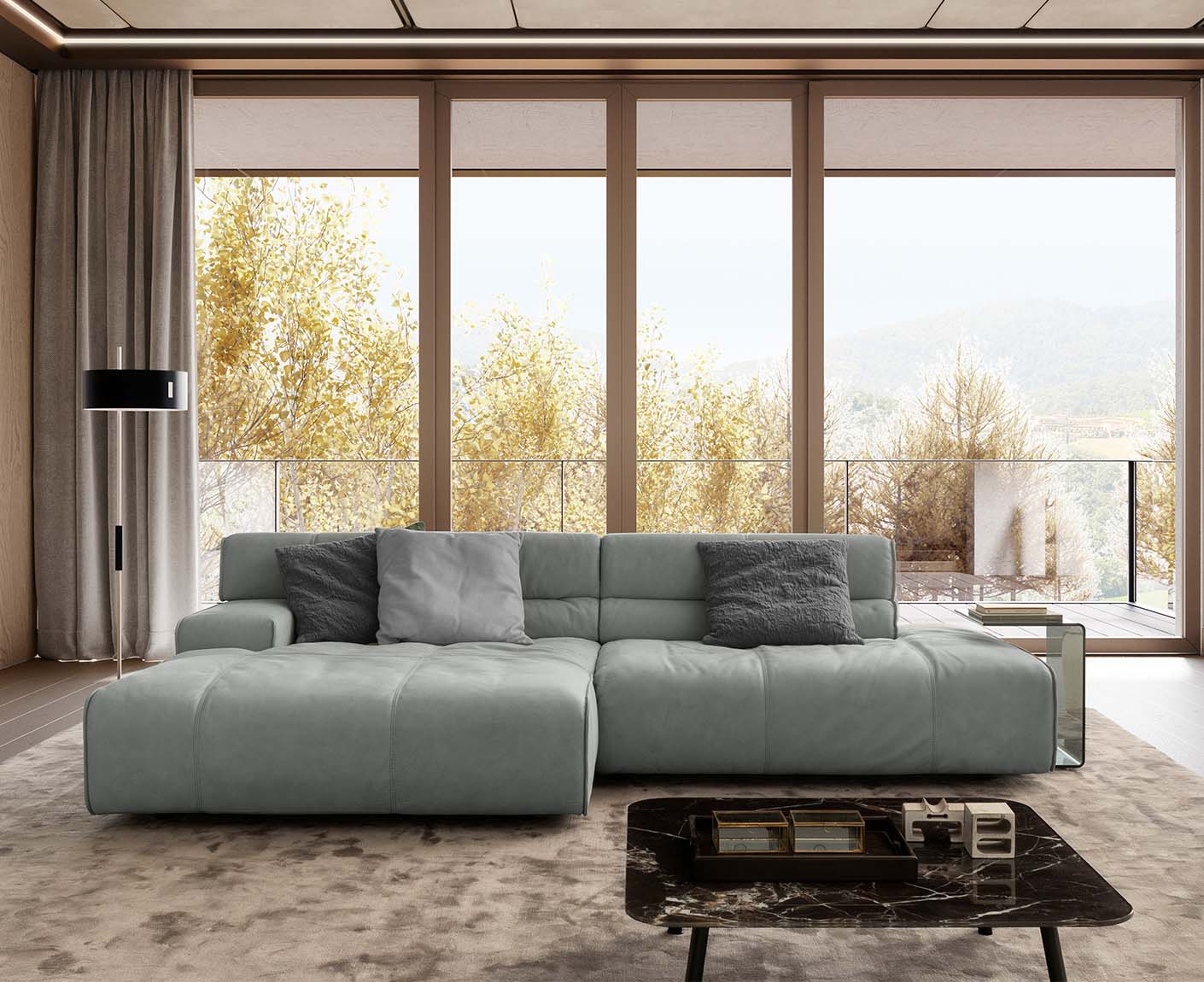 designwerk Colosseo Ecksofa | 285 x 170 cm| Echtleder