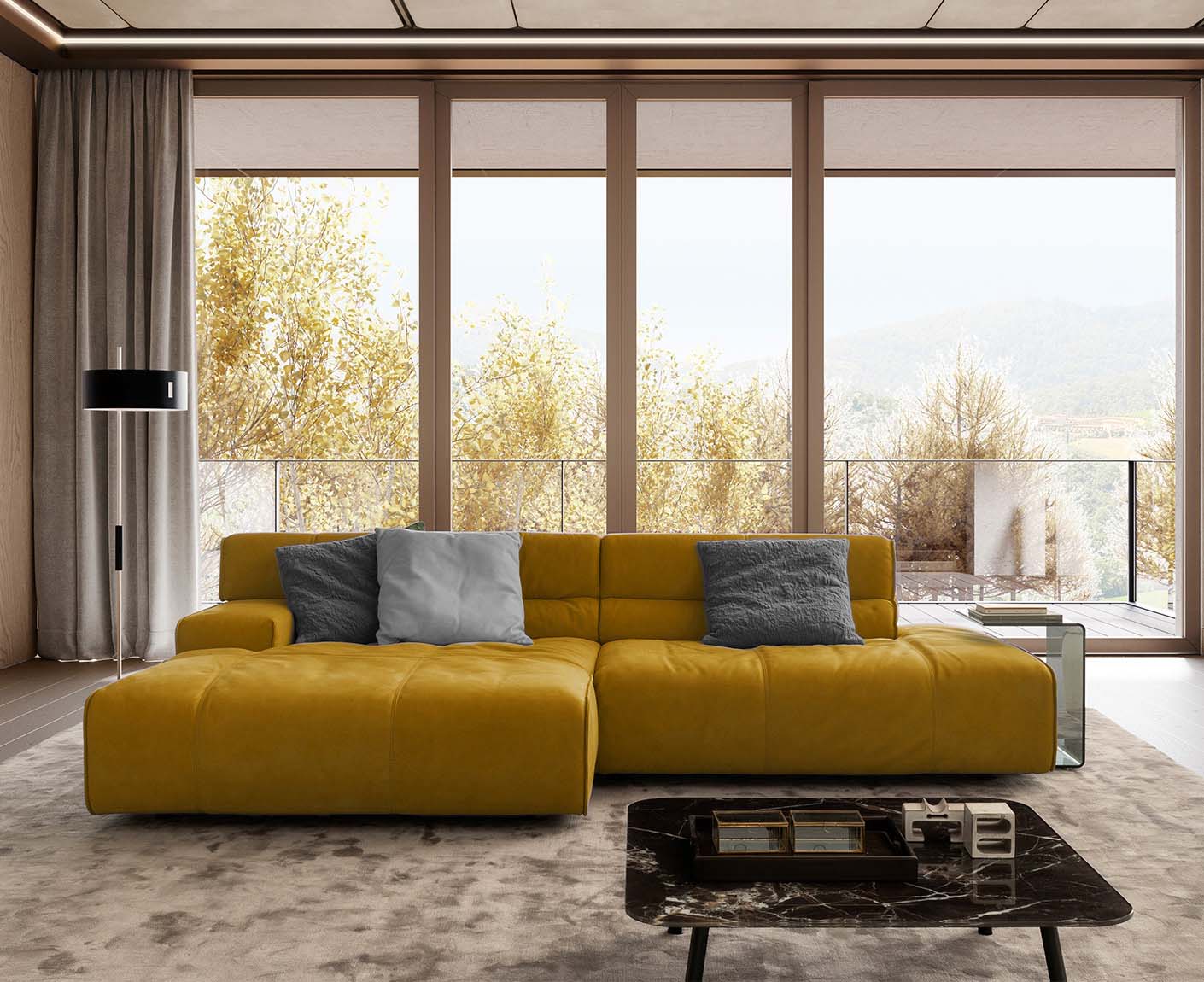 designwerk Colosseo Ecksofa | 285 x 170 cm| Echtleder