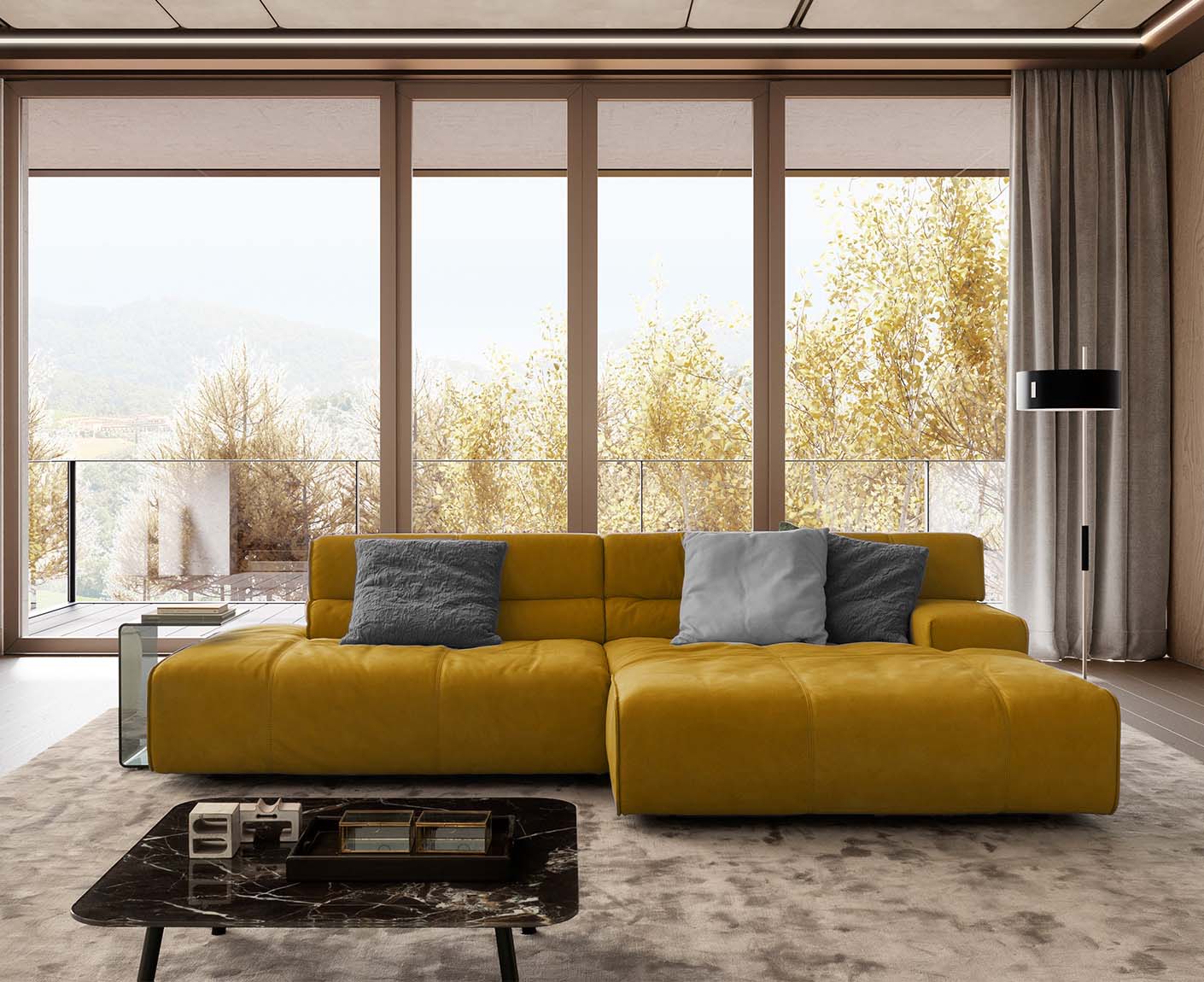 designwerk Colosseo Ecksofa | 285 x 170 cm| Echtleder