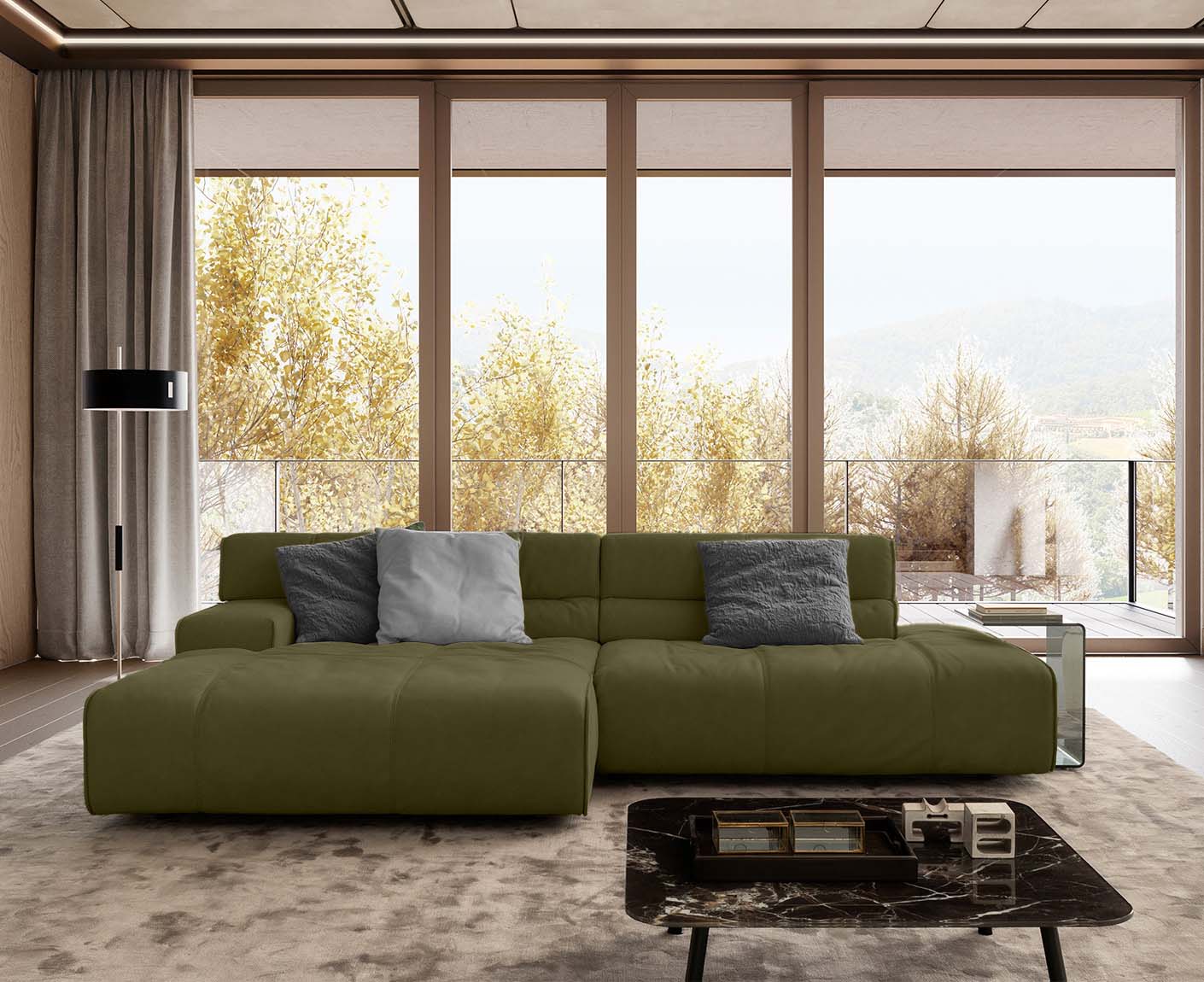 designwerk Colosseo Ecksofa | 285 x 170 cm| Echtleder