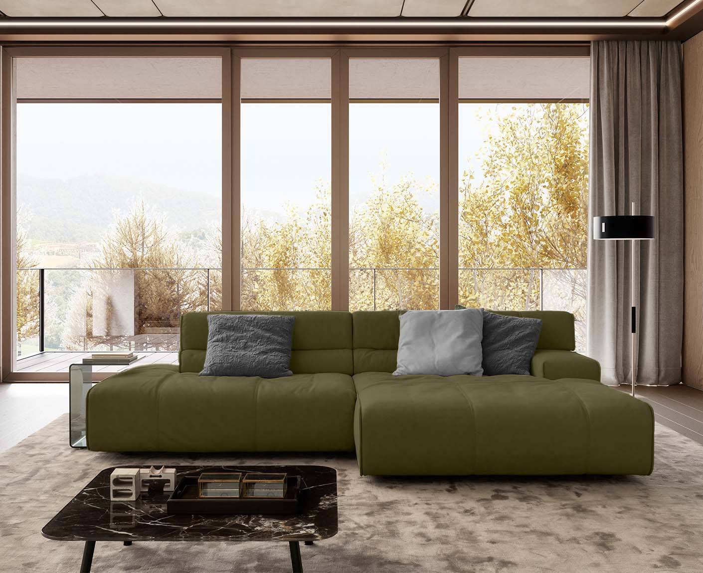 designwerk Colosseo Ecksofa | 285 x 170 cm| Echtleder