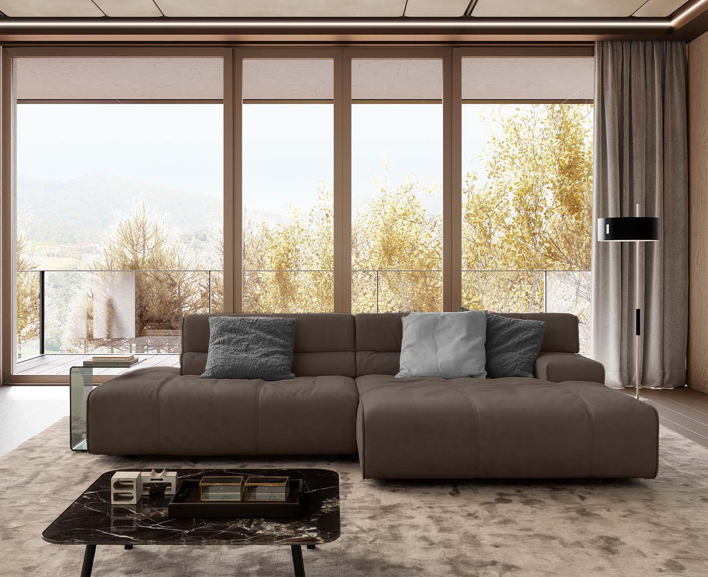 designwerk Colosseo Ecksofa | 285 x 170 cm| Echtleder