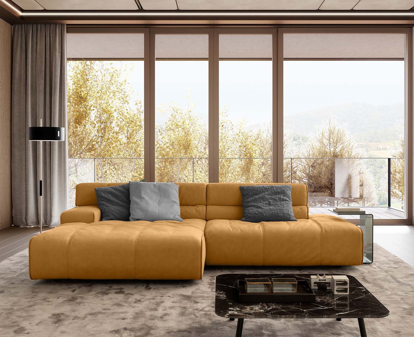 designwerk Colosseo Ecksofa | 285 x 170 cm| Echtleder