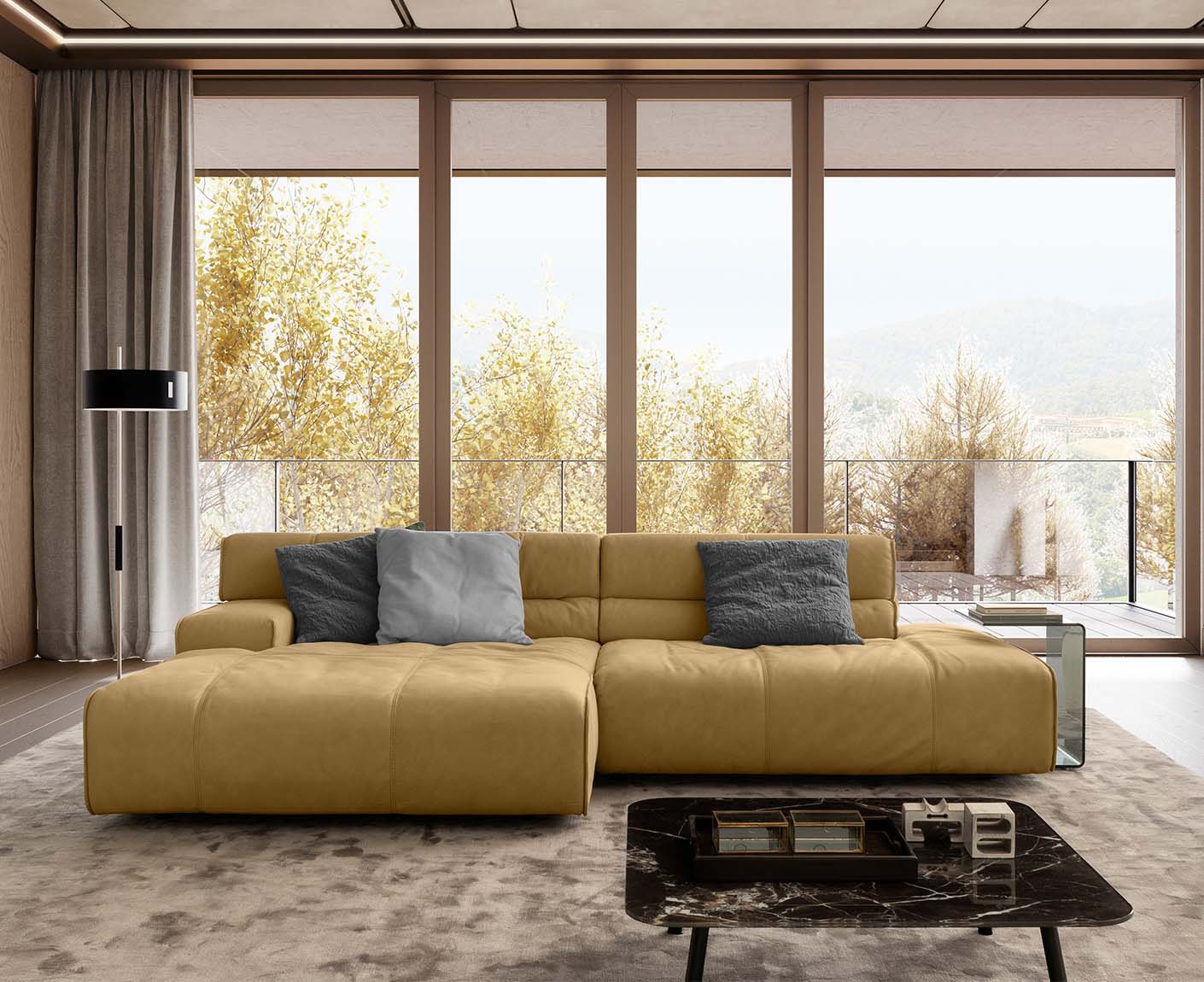 designwerk Colosseo Ecksofa | 285 x 170 cm| Echtleder