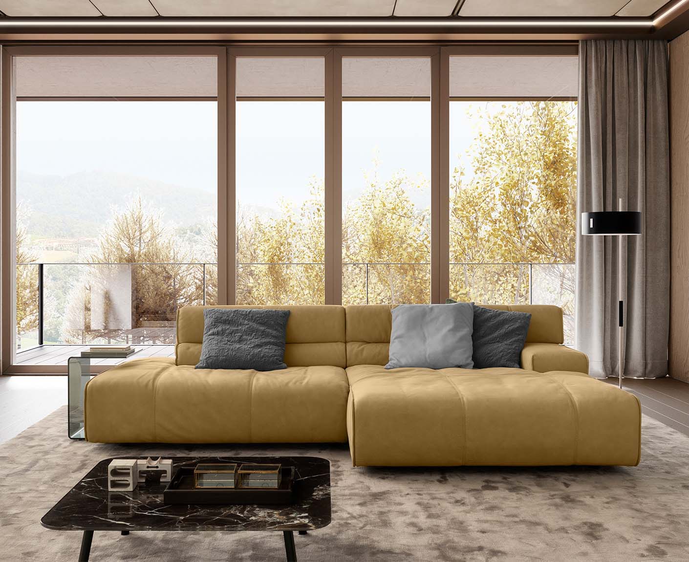 designwerk Colosseo Ecksofa | 285 x 170 cm| Echtleder