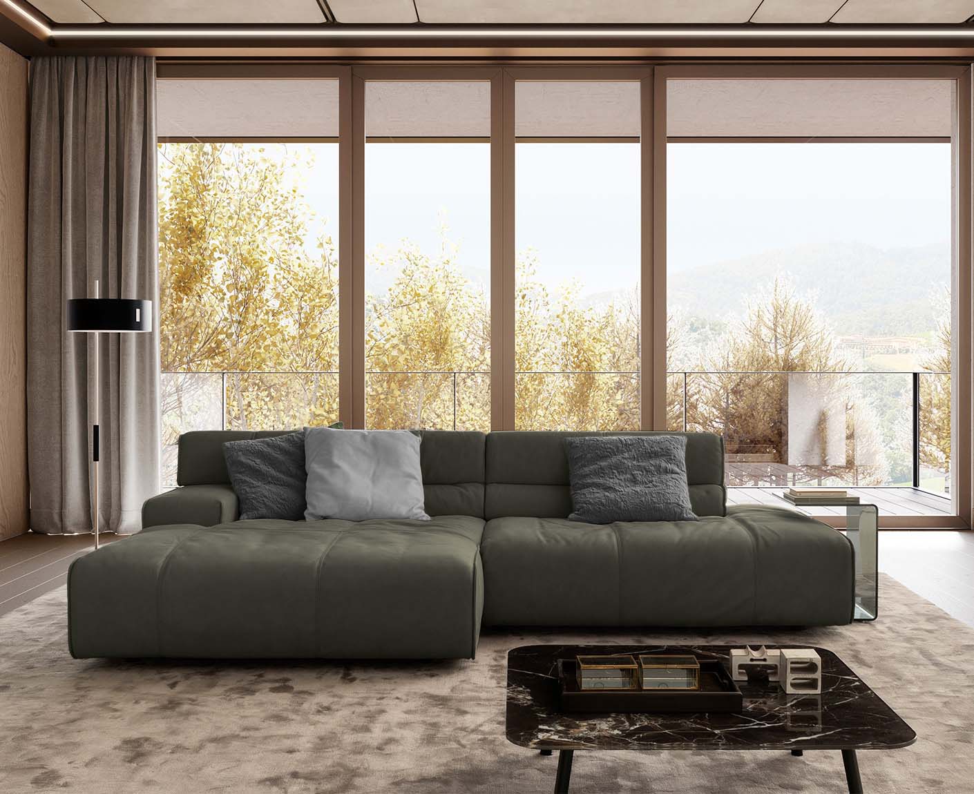 designwerk Colosseo Ecksofa | 285 x 170 cm| Echtleder