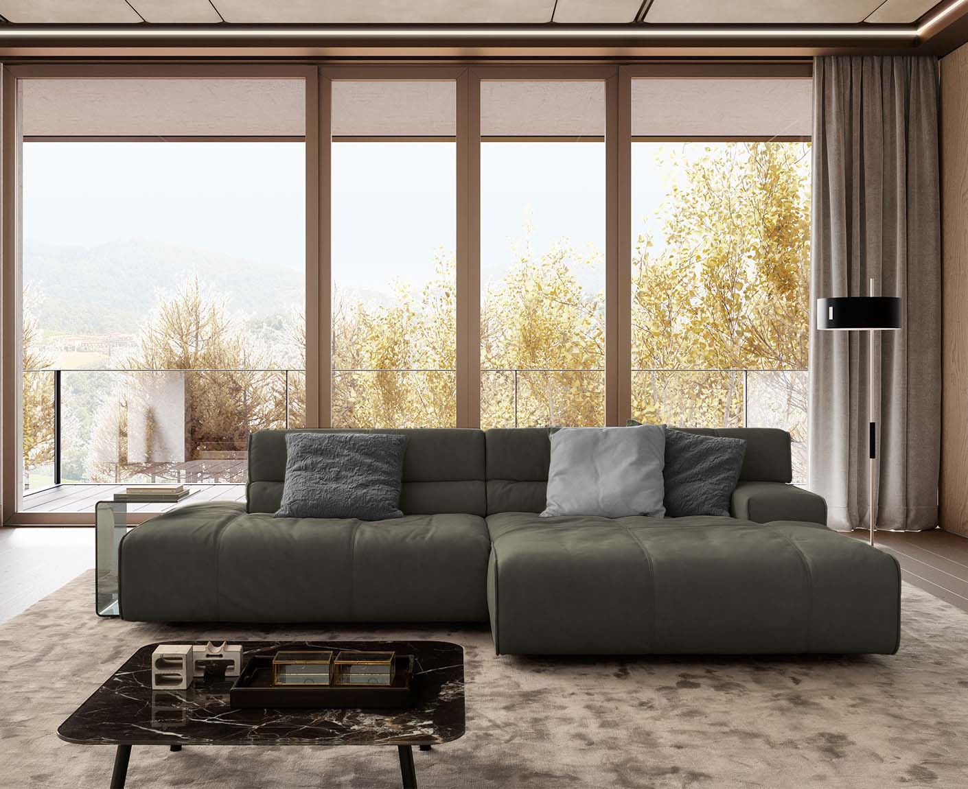 designwerk Colosseo Ecksofa | 285 x 170 cm| Echtleder