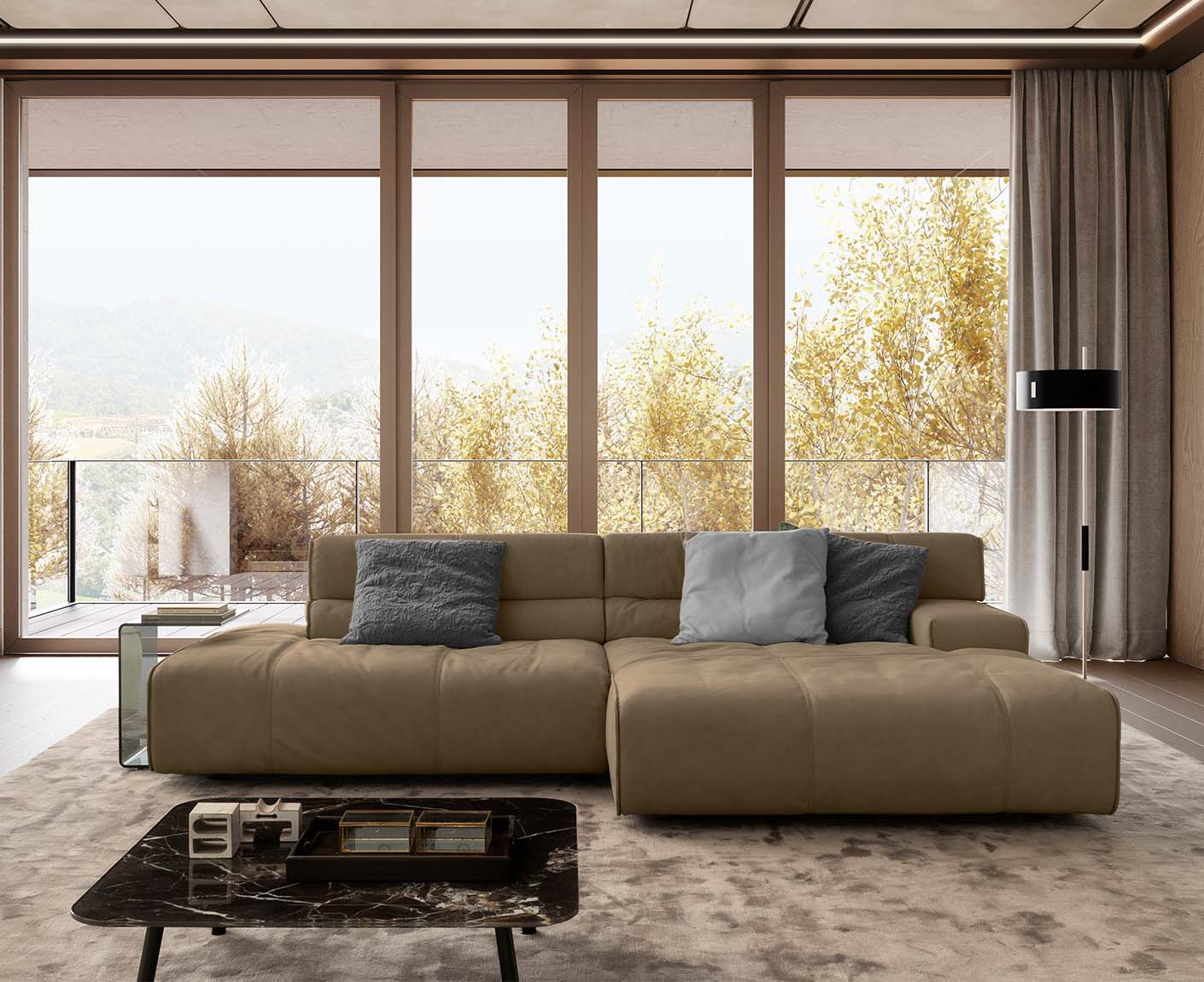 designwerk Colosseo Ecksofa | 285 x 170 cm| Echtleder