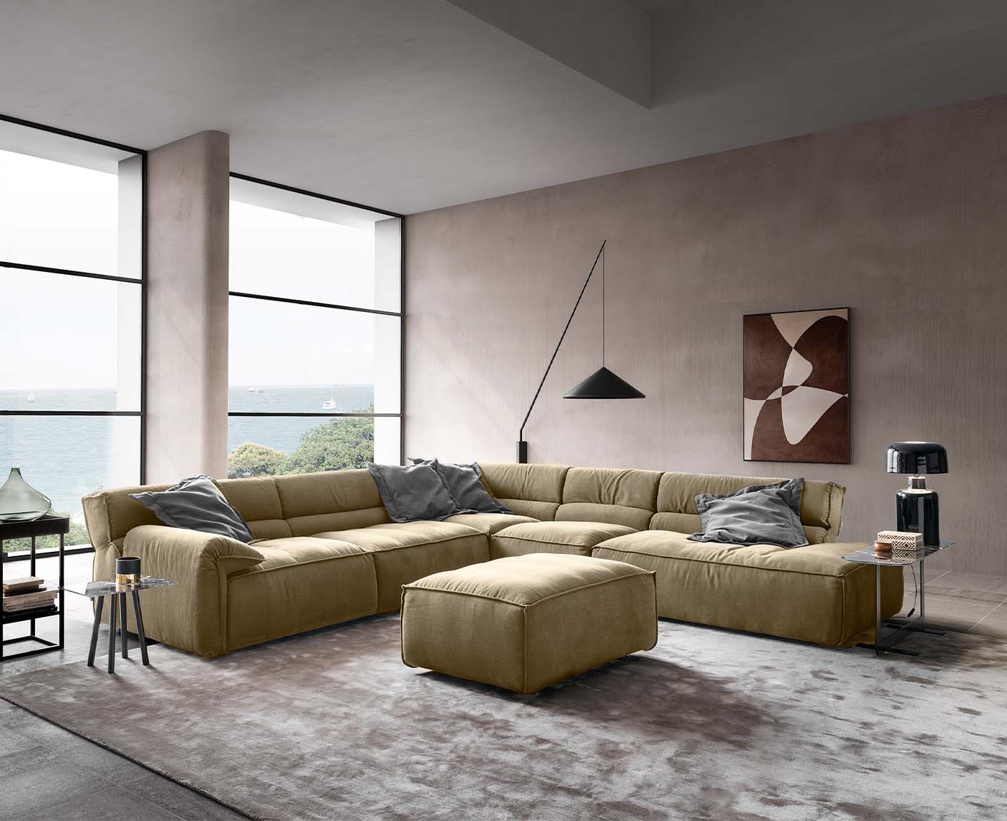 designwerk Vola Ecksofa | 347 x 342 cm | Flachgewebe