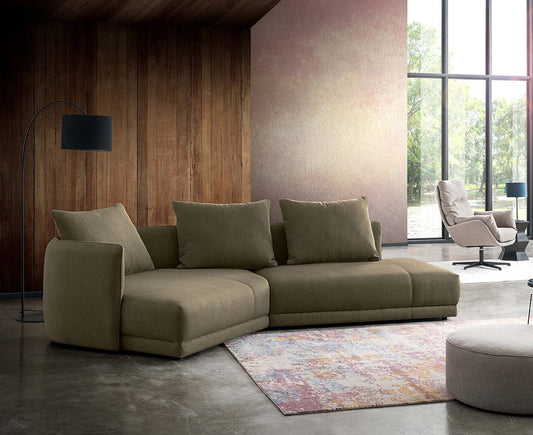 designwerk New York Ecksofa | 333 x 179 cm | grobes Flachgewebe