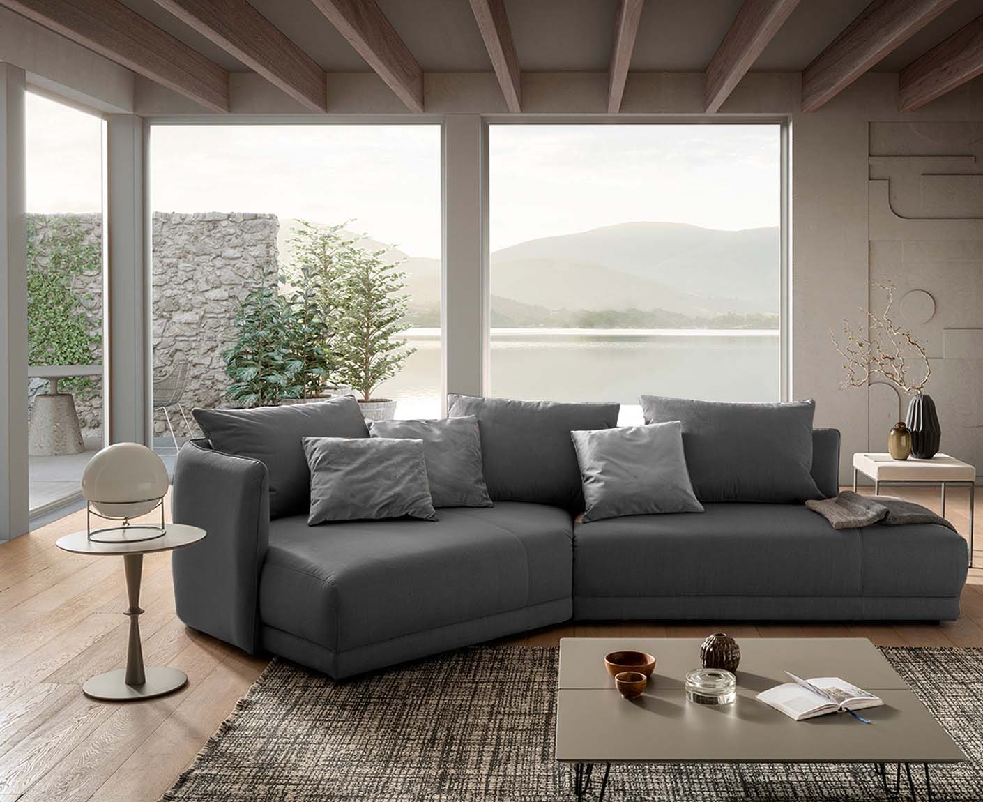designwerk New York Ecksofa | 333 x 179 cm | feines Flachgewebe