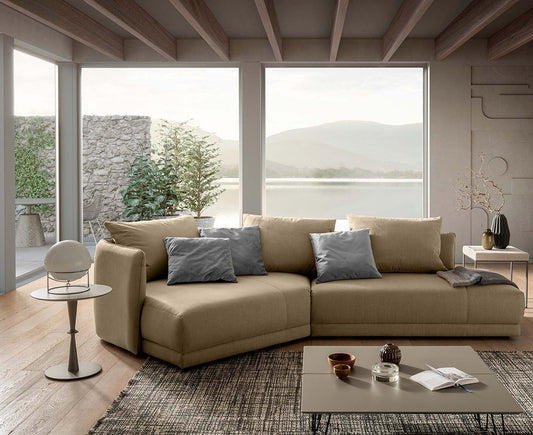 designwerk New York Ecksofa | 333 x 179 cm | feines Flachgewebe