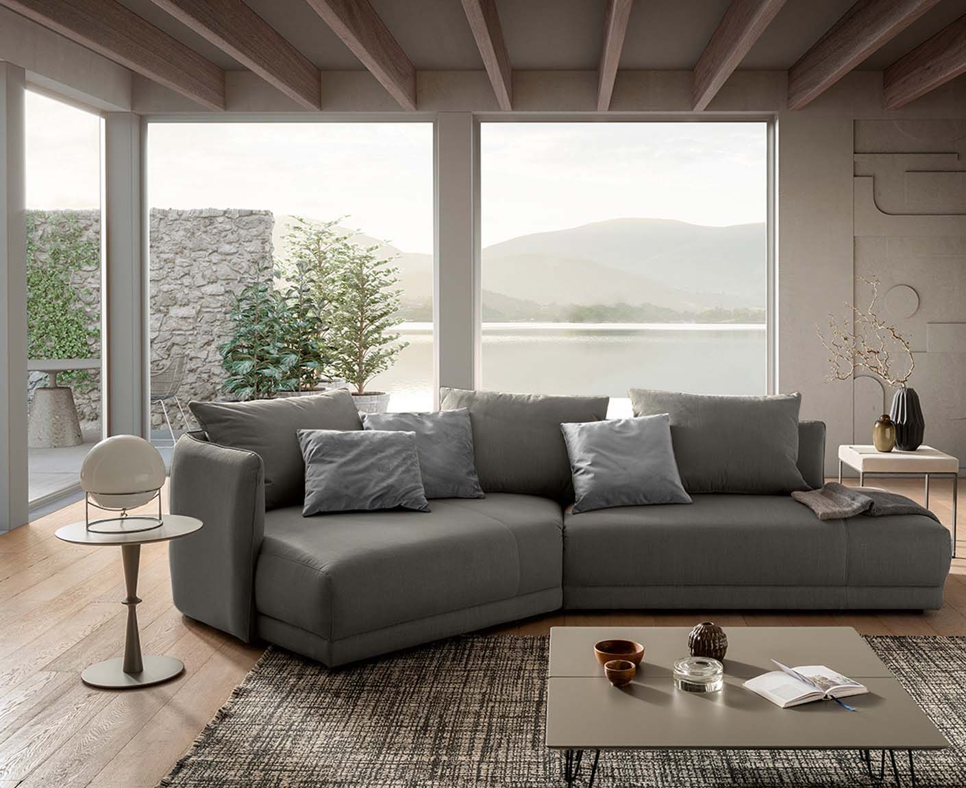 designwerk New York Ecksofa | 333 x 179 cm | feines Flachgewebe
