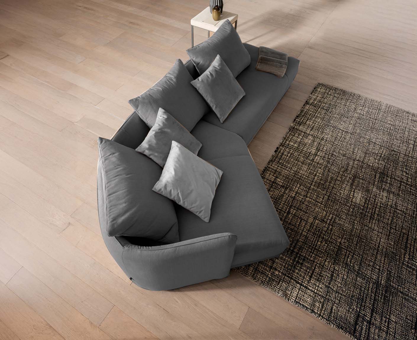 designwerk New York Ecksofa | 333 x 179 cm | feines Flachgewebe