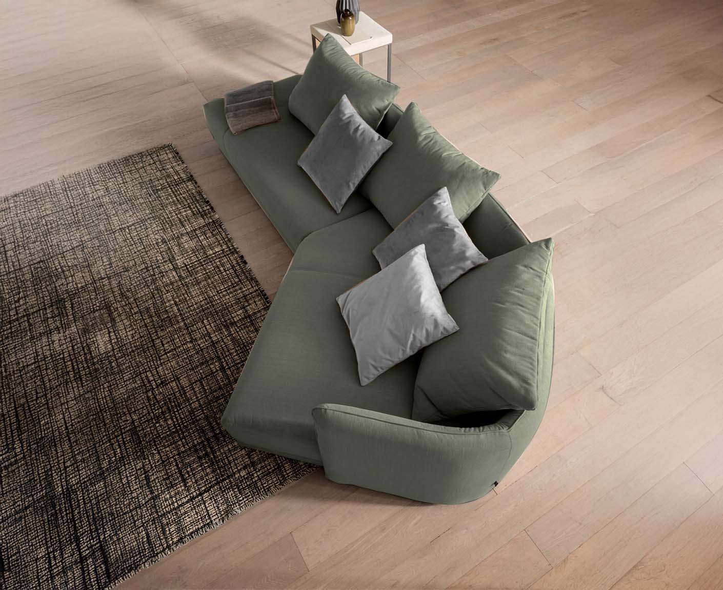 designwerk New York Ecksofa | 333 x 179 cm | feines Flachgewebe