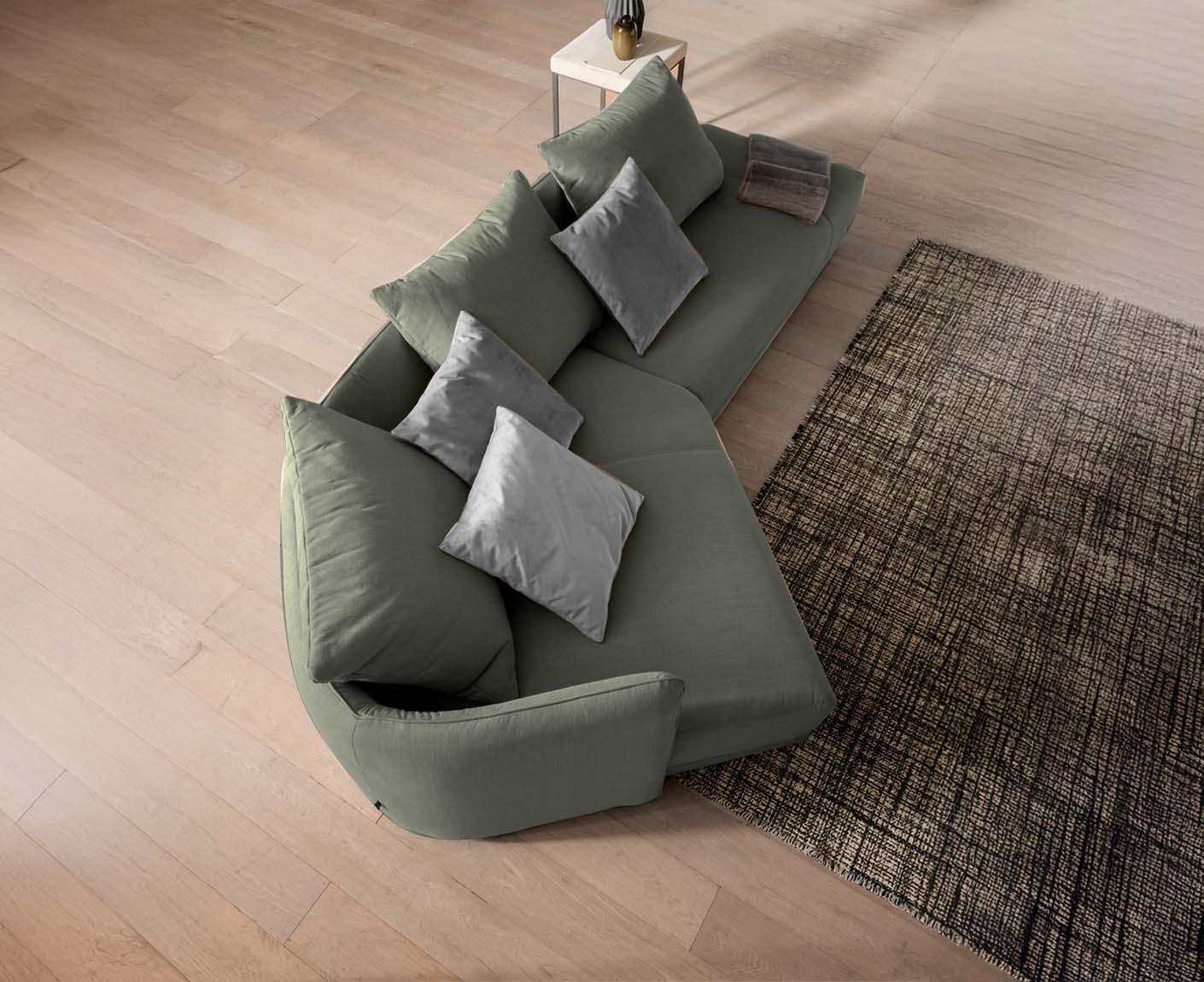 designwerk New York Ecksofa | 333 x 179 cm | feines Flachgewebe