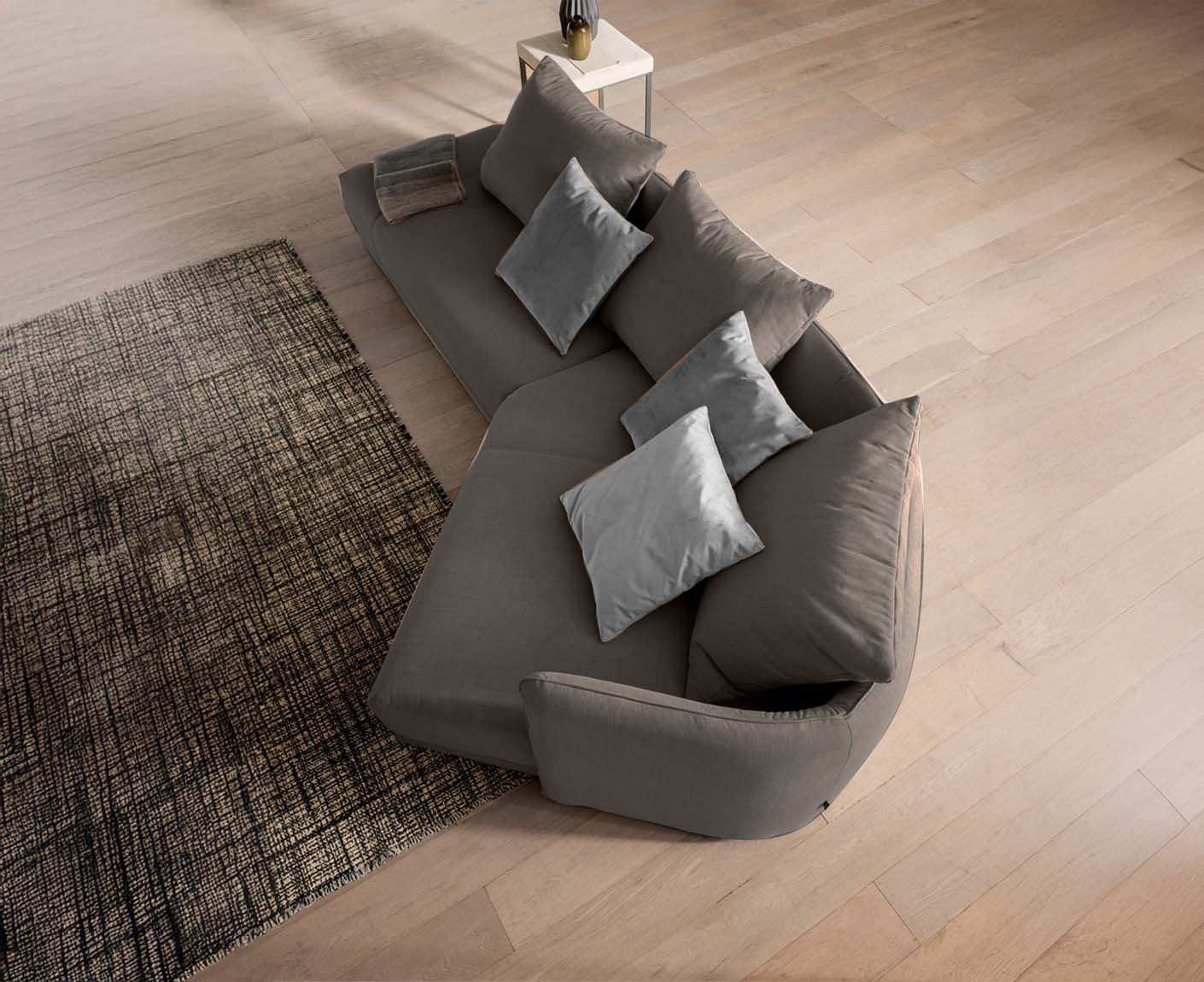 designwerk New York Ecksofa | 333 x 179 cm | feines Flachgewebe