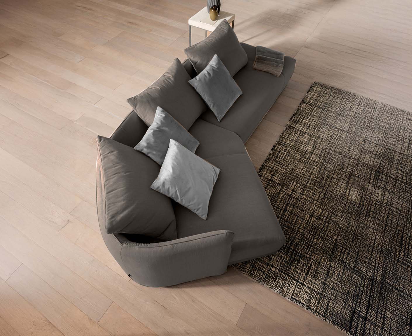 designwerk New York Ecksofa | 333 x 179 cm | feines Flachgewebe